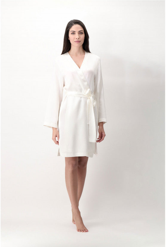 Peignoir soie ivoire