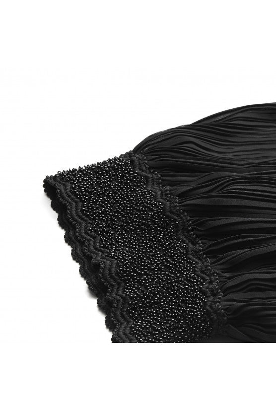 Robe ANGELA mousseline plissée noire