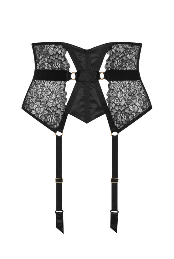 Porte-jaretelle dentelle et satin