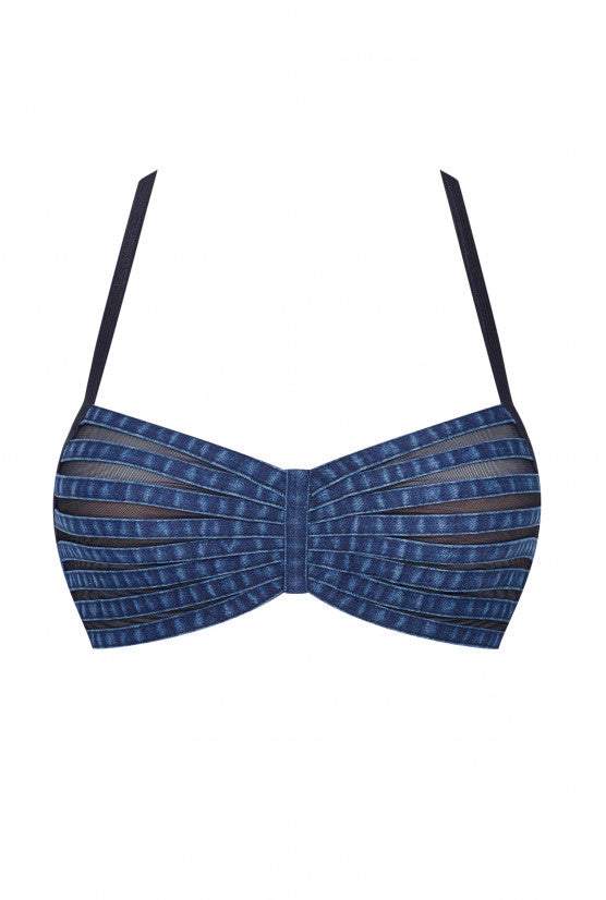 Soutien-gorge BANDEAU denim bleu foncé