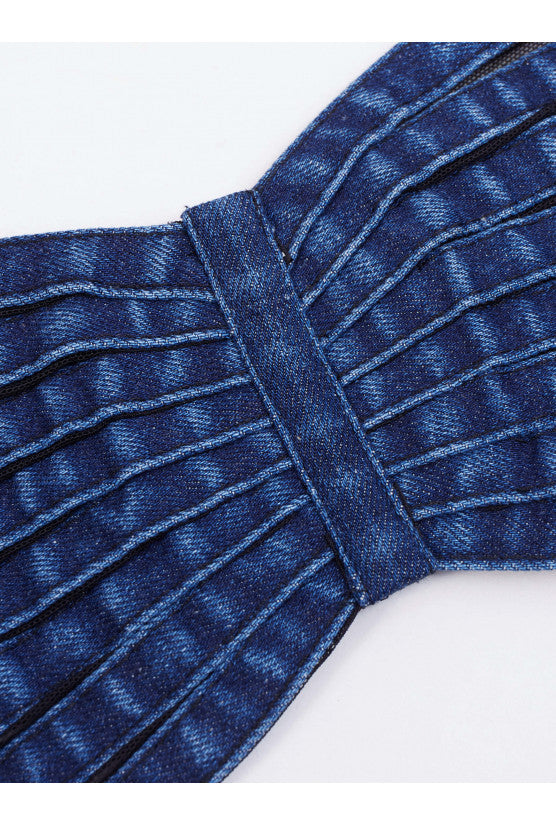 Soutien-gorge BANDEAU denim bleu foncé