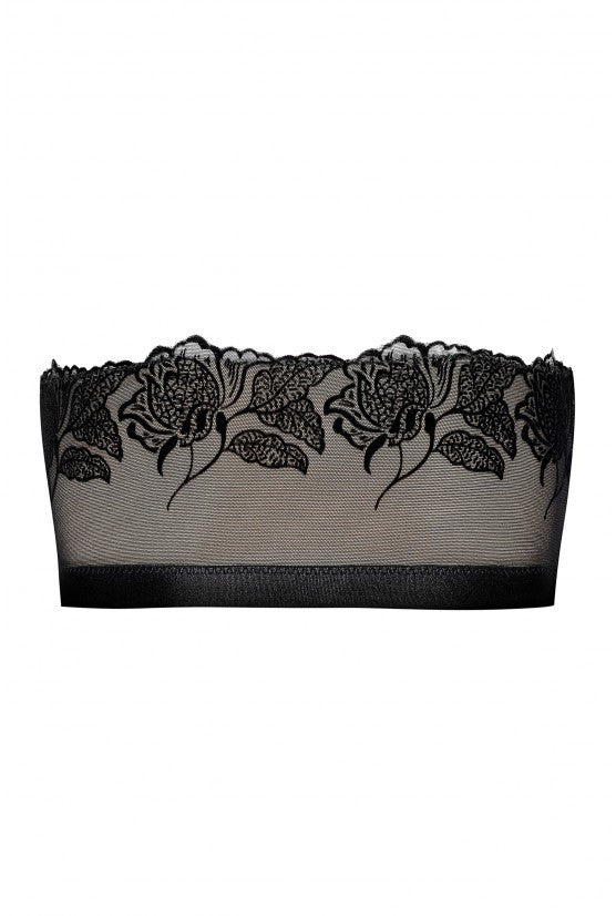 Soutien-gorge bandeau rose et noir
