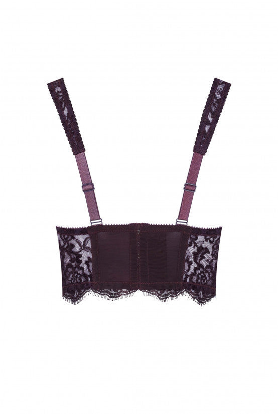 Plum lace strapless bra VOLGA