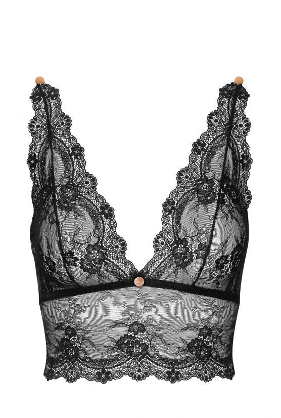 Soutien-gorge bustier sans armature dentelle noire GRACE