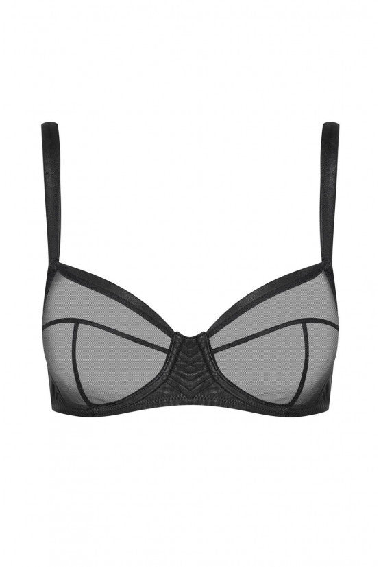Soutien-gorge cuir noir
