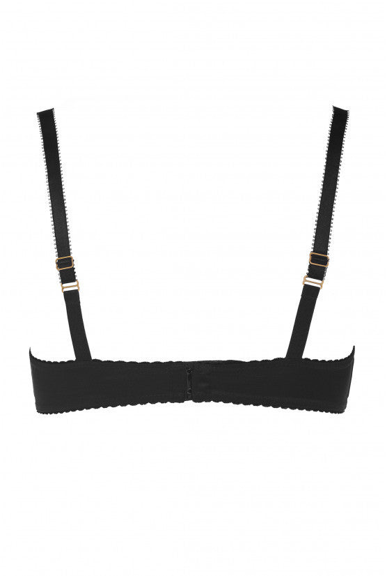 Soutien-gorge pigeonnant dentelle noire "Rama"