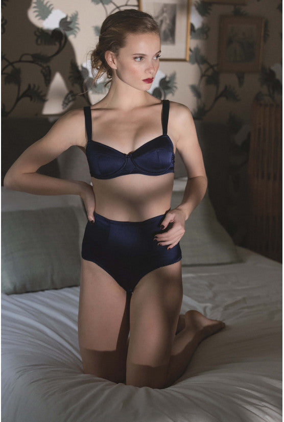 Soutien-gorge Couture satin bleu LILI
