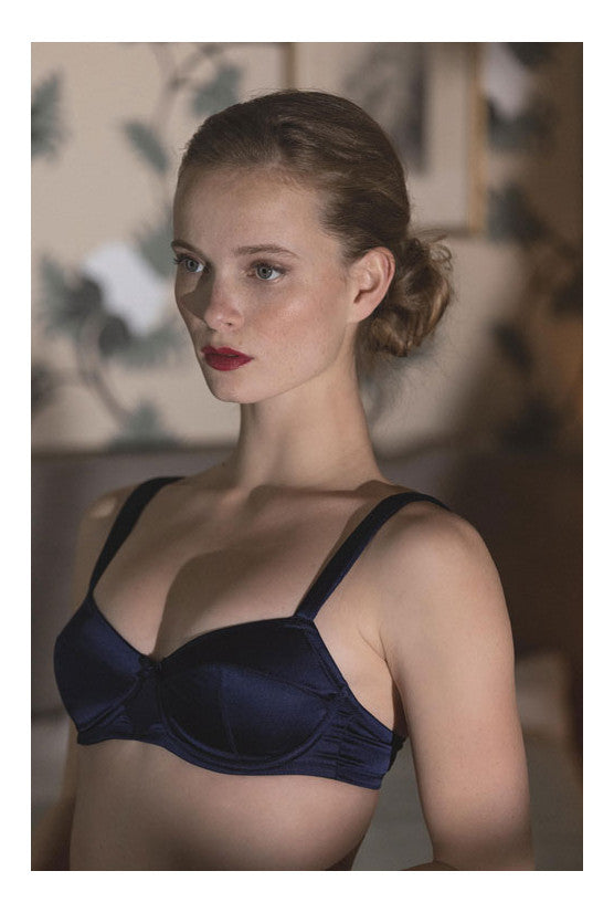 Soutien-gorge Couture satin bleu LILI