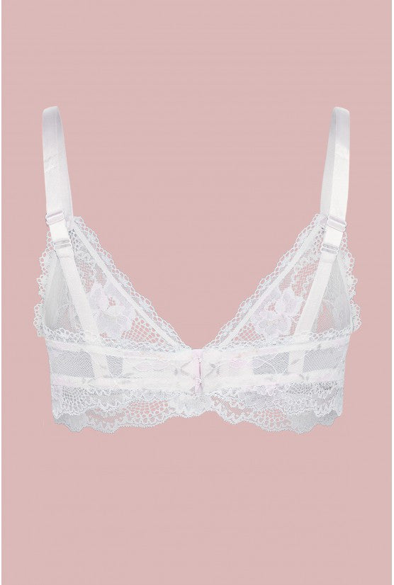 Soutien-gorge sans armature dentelle blanche ALEXIA