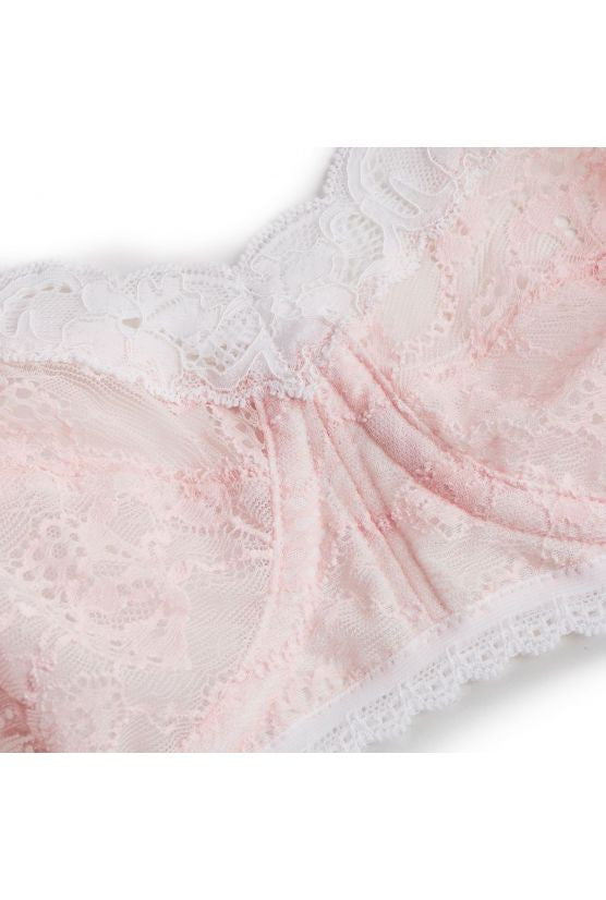 Soutien-gorge sans armature dentelle rose LOLA