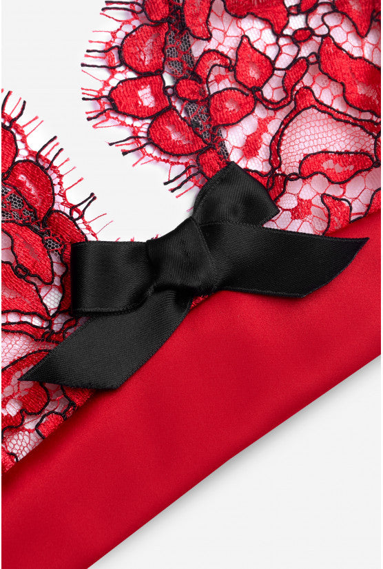 Soutien-gorge sans armature dentelle rouge ALEXIA