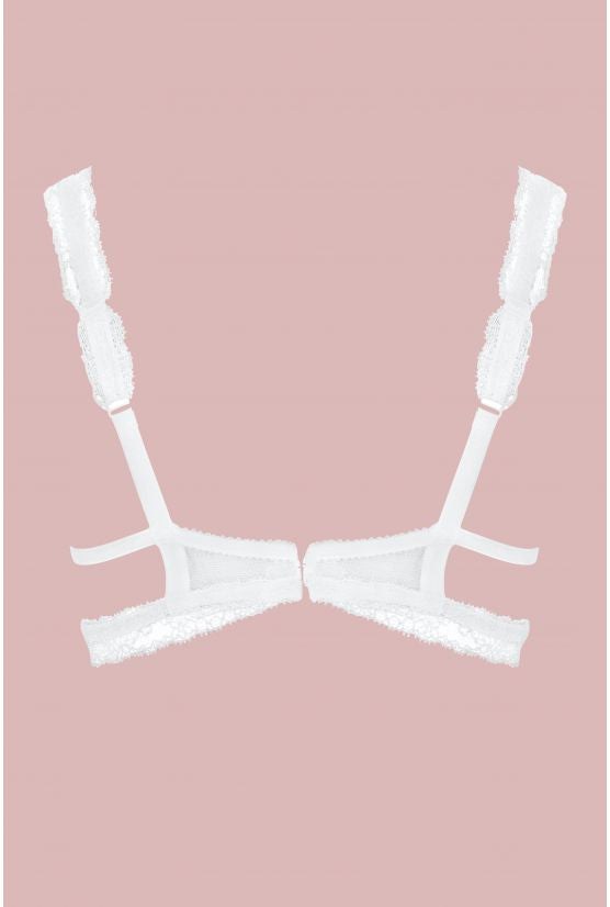 Soutien-gorge sein nu satin et dentelle ivoire