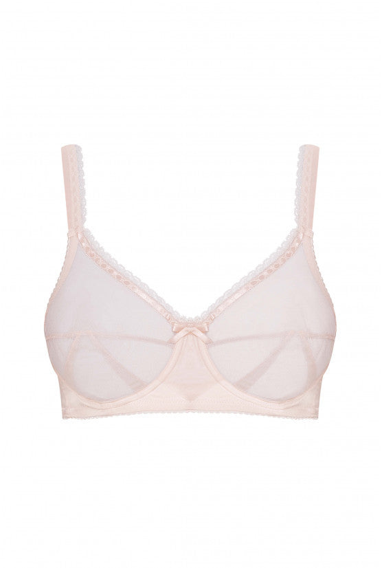 Soutien-gorge tulle rose poudré