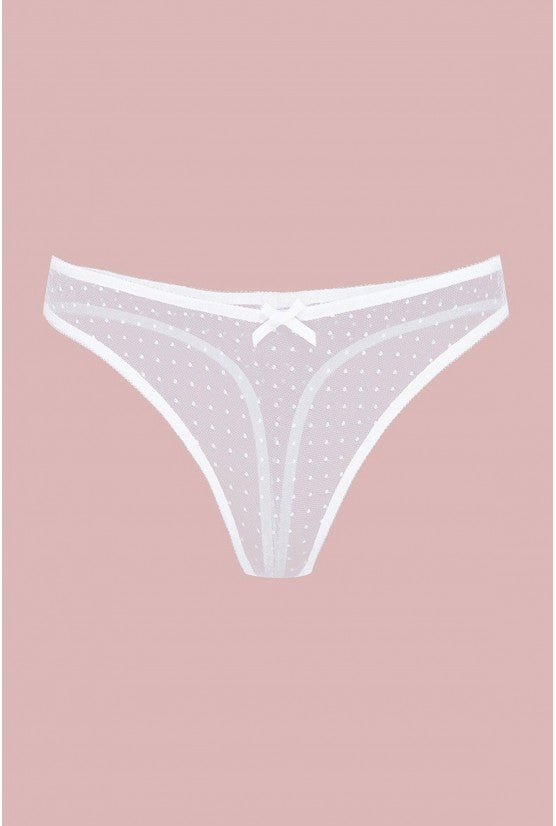 String CATHY plumetis blanc