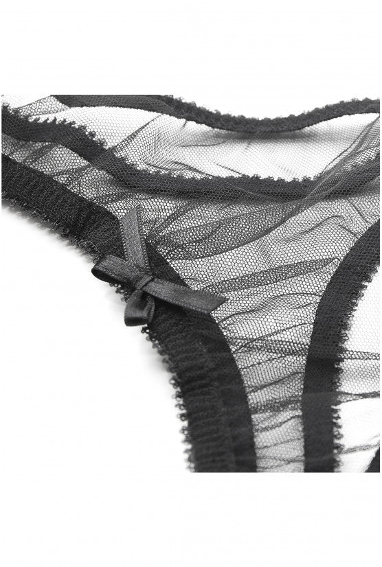 String CATHY tulle transparent noir