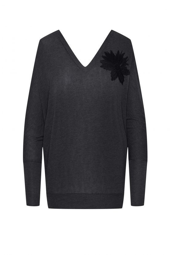 Top RELAX gris foncé