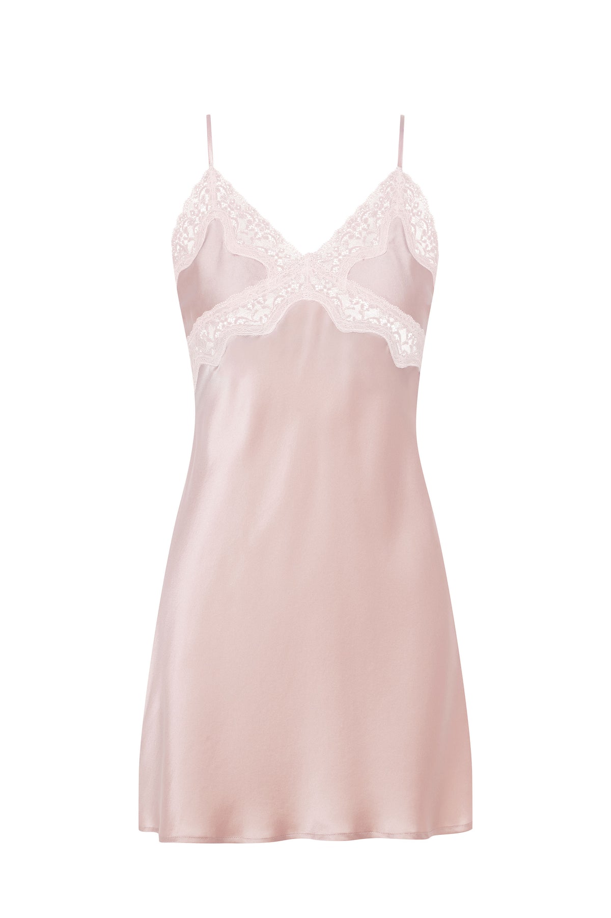 Roséfarbenes Negligé aus Seidensatin