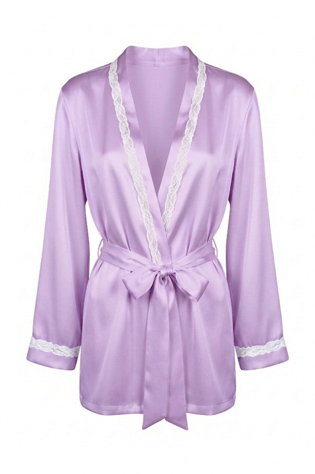 Veste de pyjama soie lavande