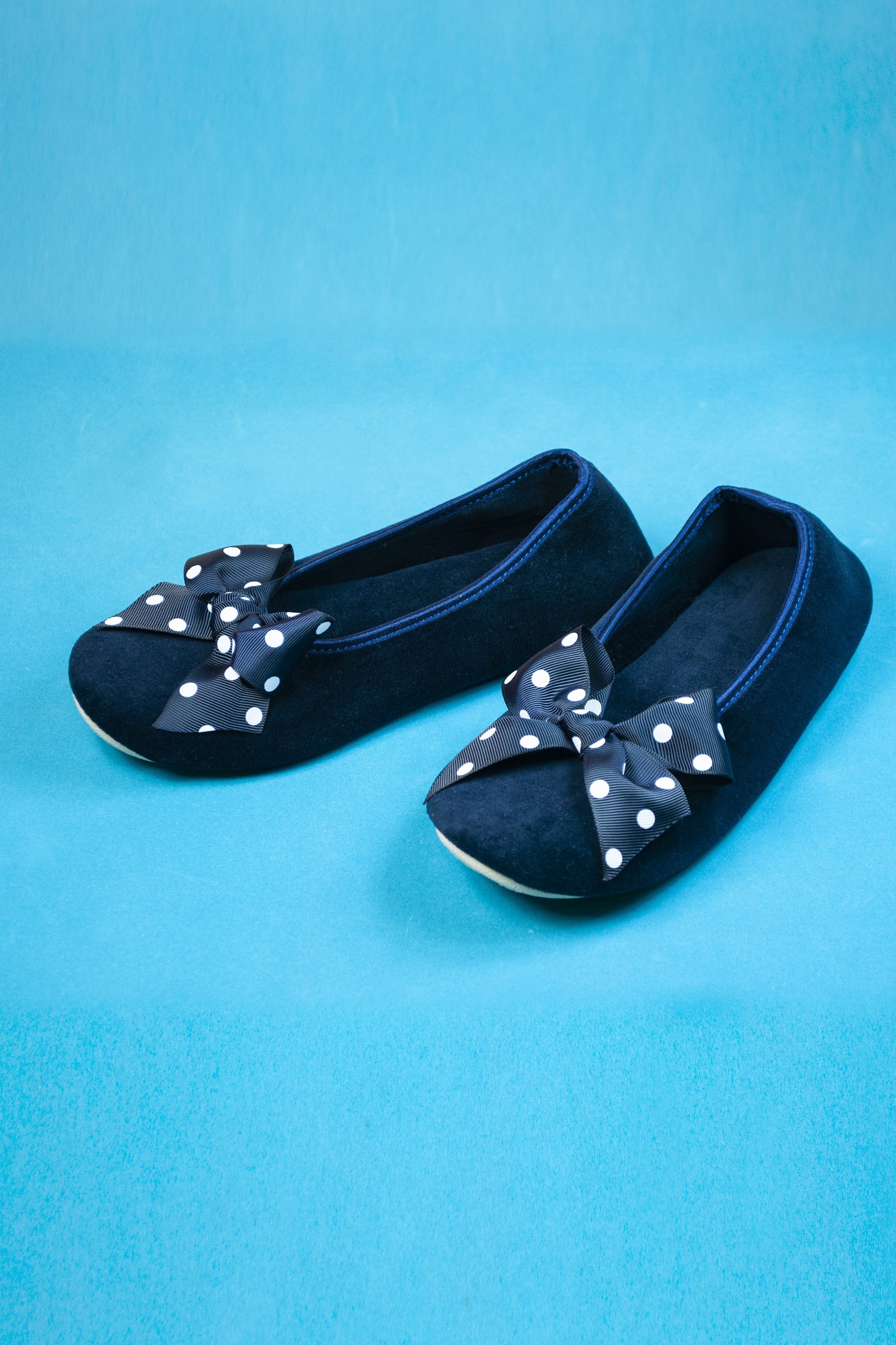 Chaussons noeuds bleus