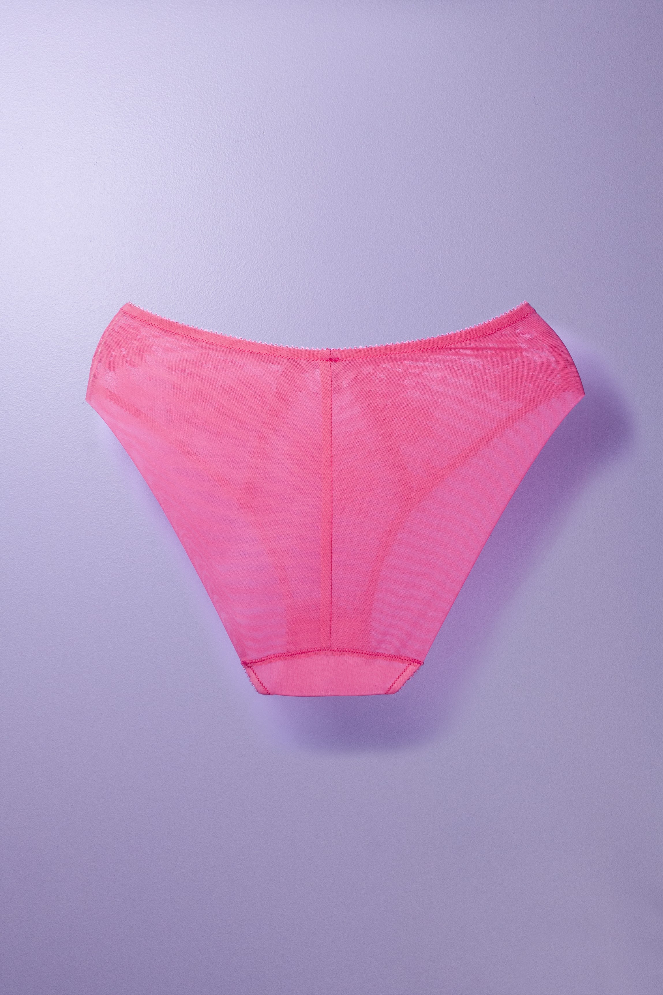 Culotte haute dentelle fuchsia