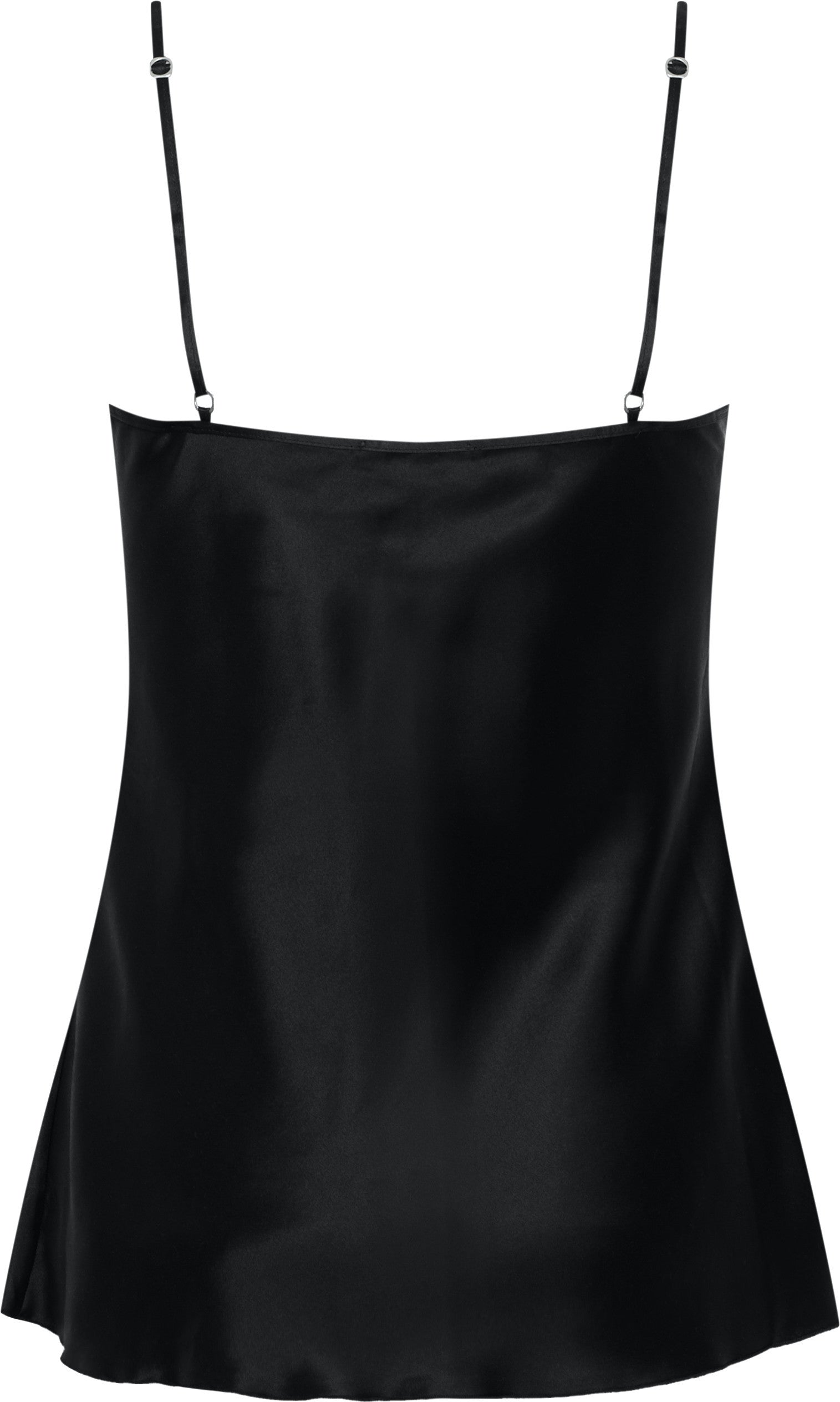 Schwarzes Seidentop und Shorts