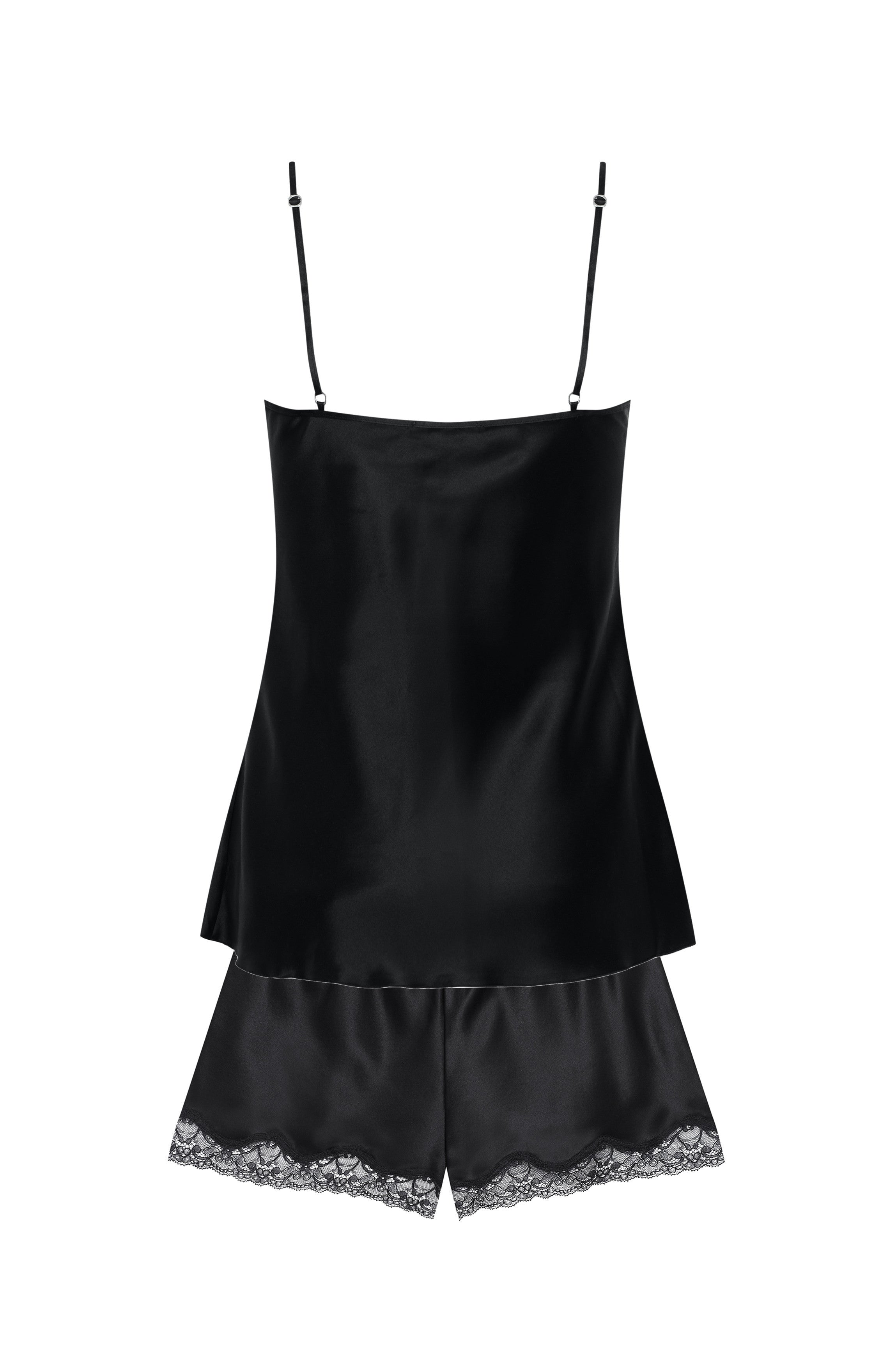 Camisole et short soie noire