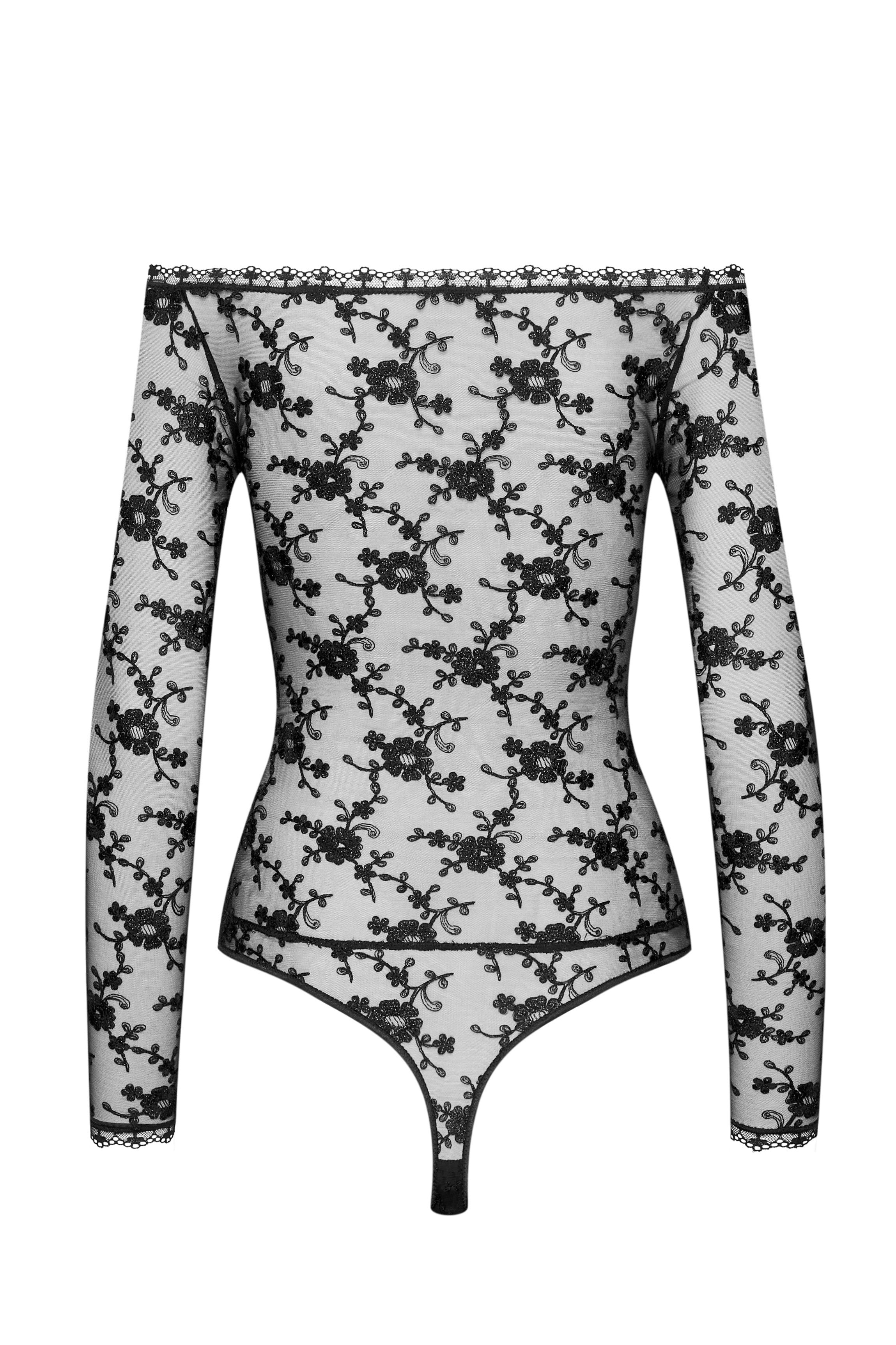 Body brodé allover noir