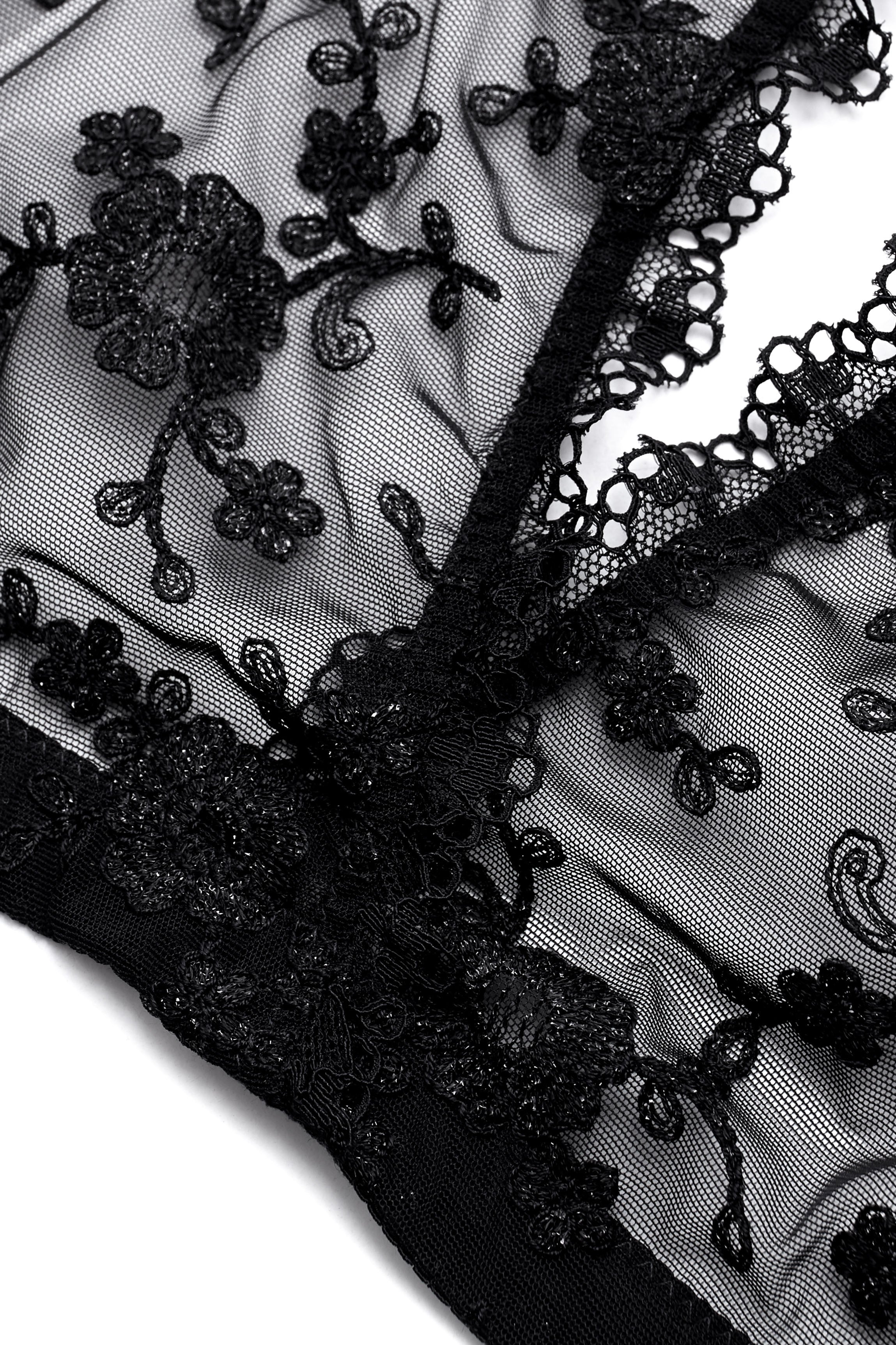Soutien-gorge ouverture devant brodé noir CLIP
