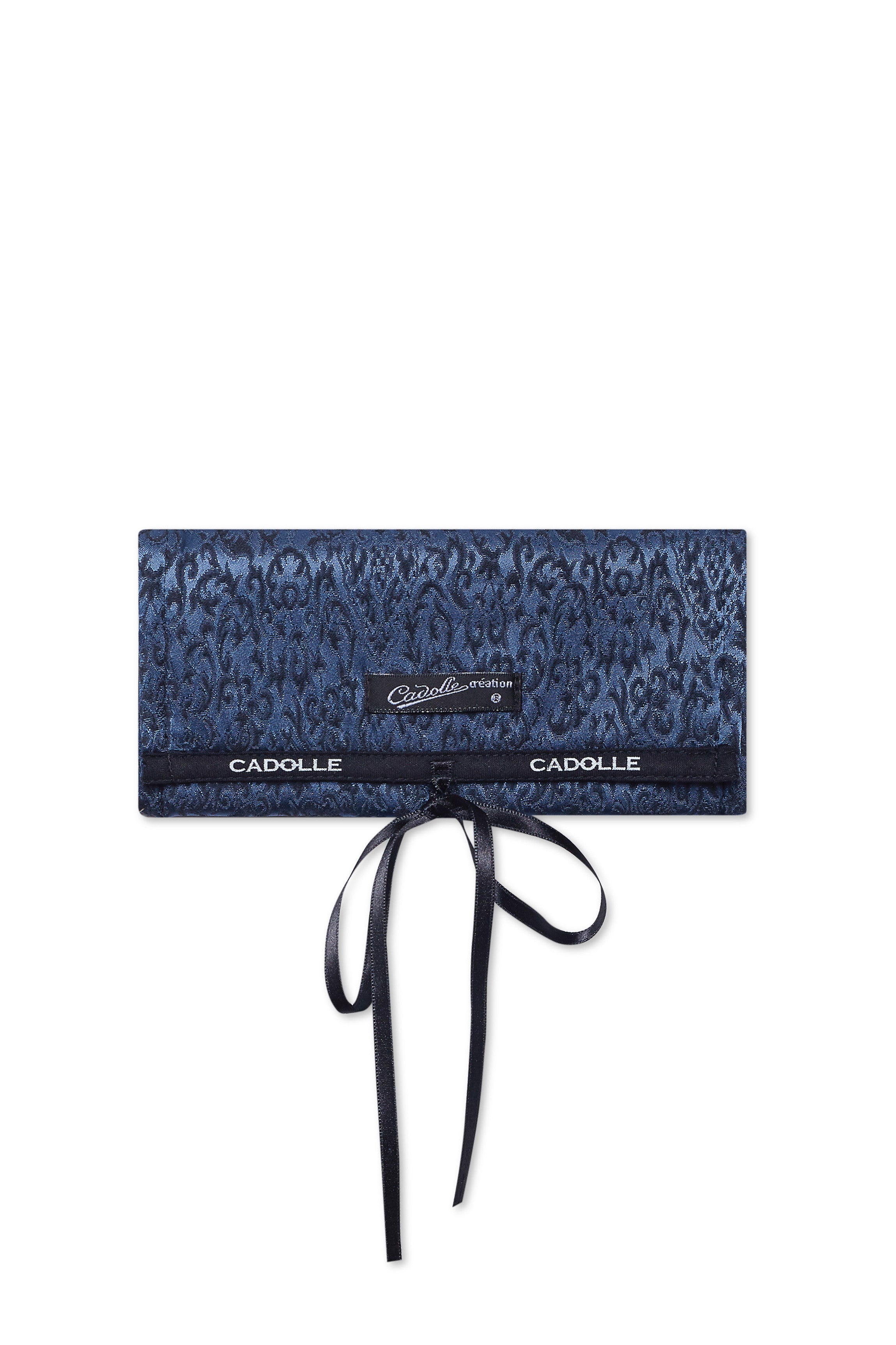 Trousse en broché léopard bleu