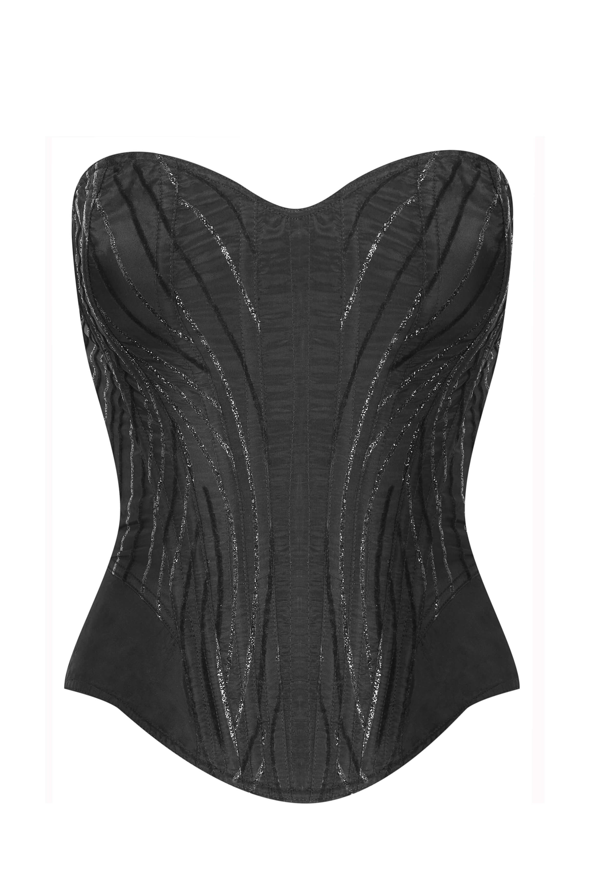 Corset noir pailleté MALIA