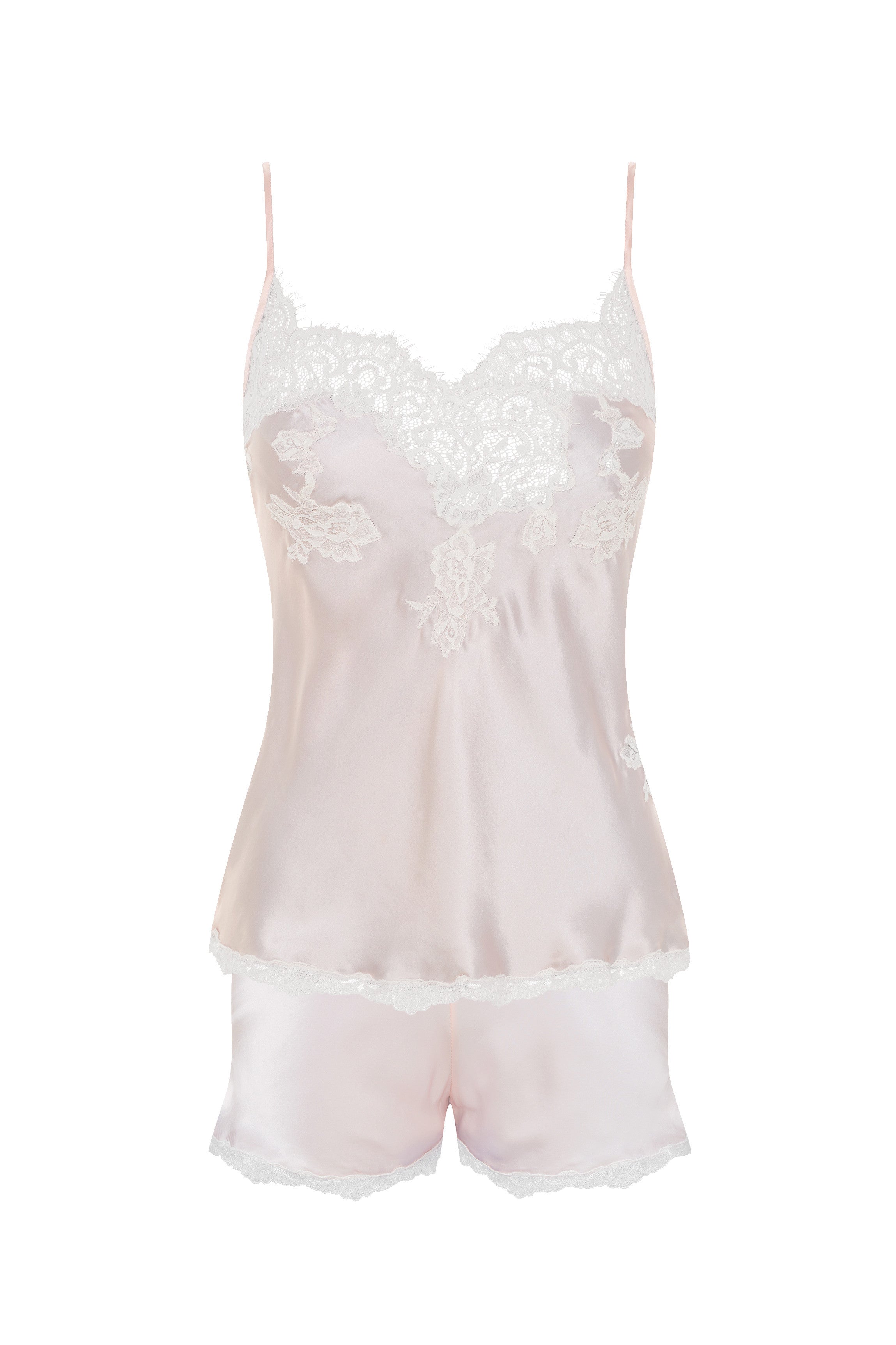 Ensemble soie rose nacré
