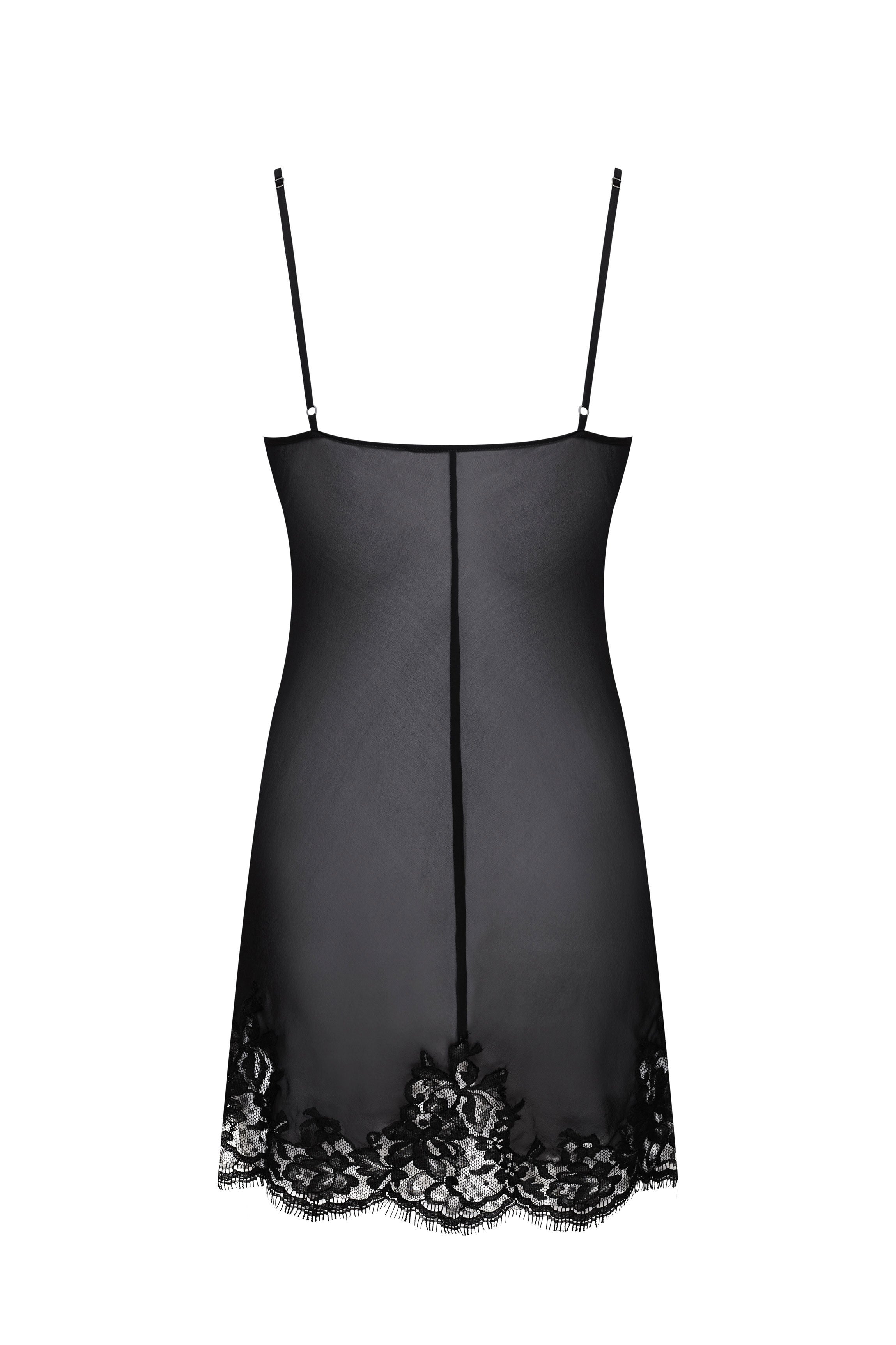 Nuisette mousseline de soie noire