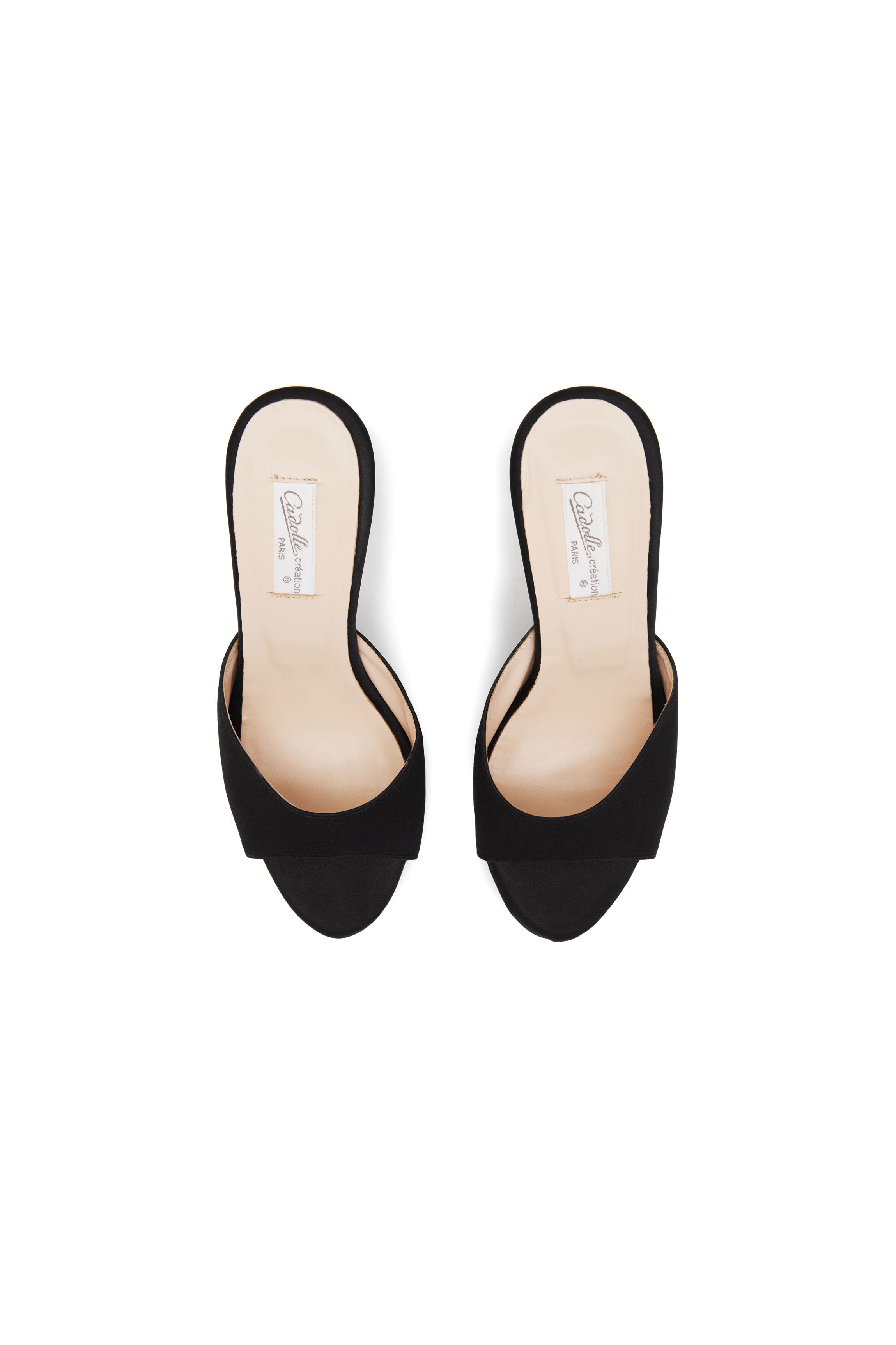Mules satin noir