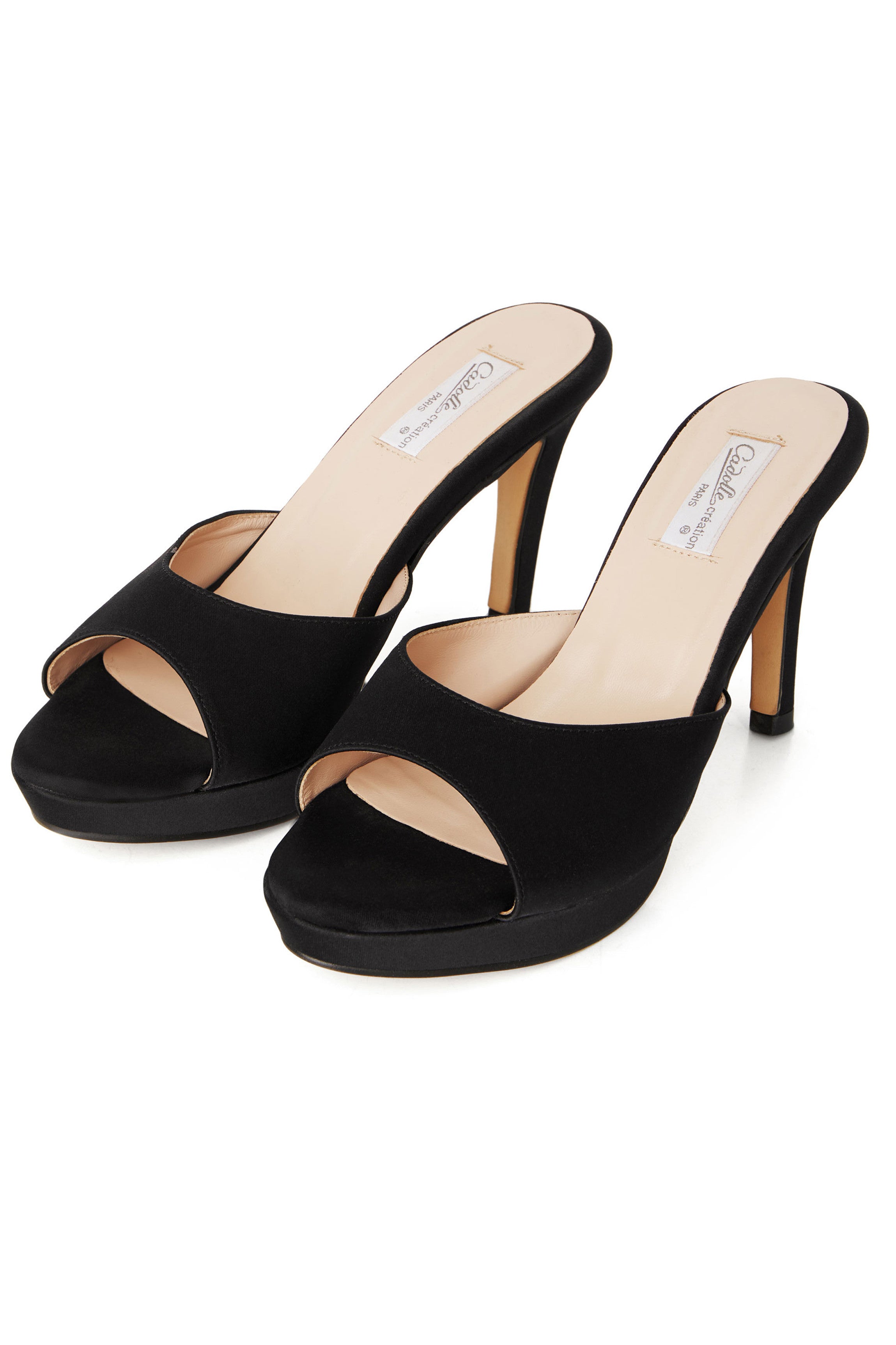 Mules satin noir