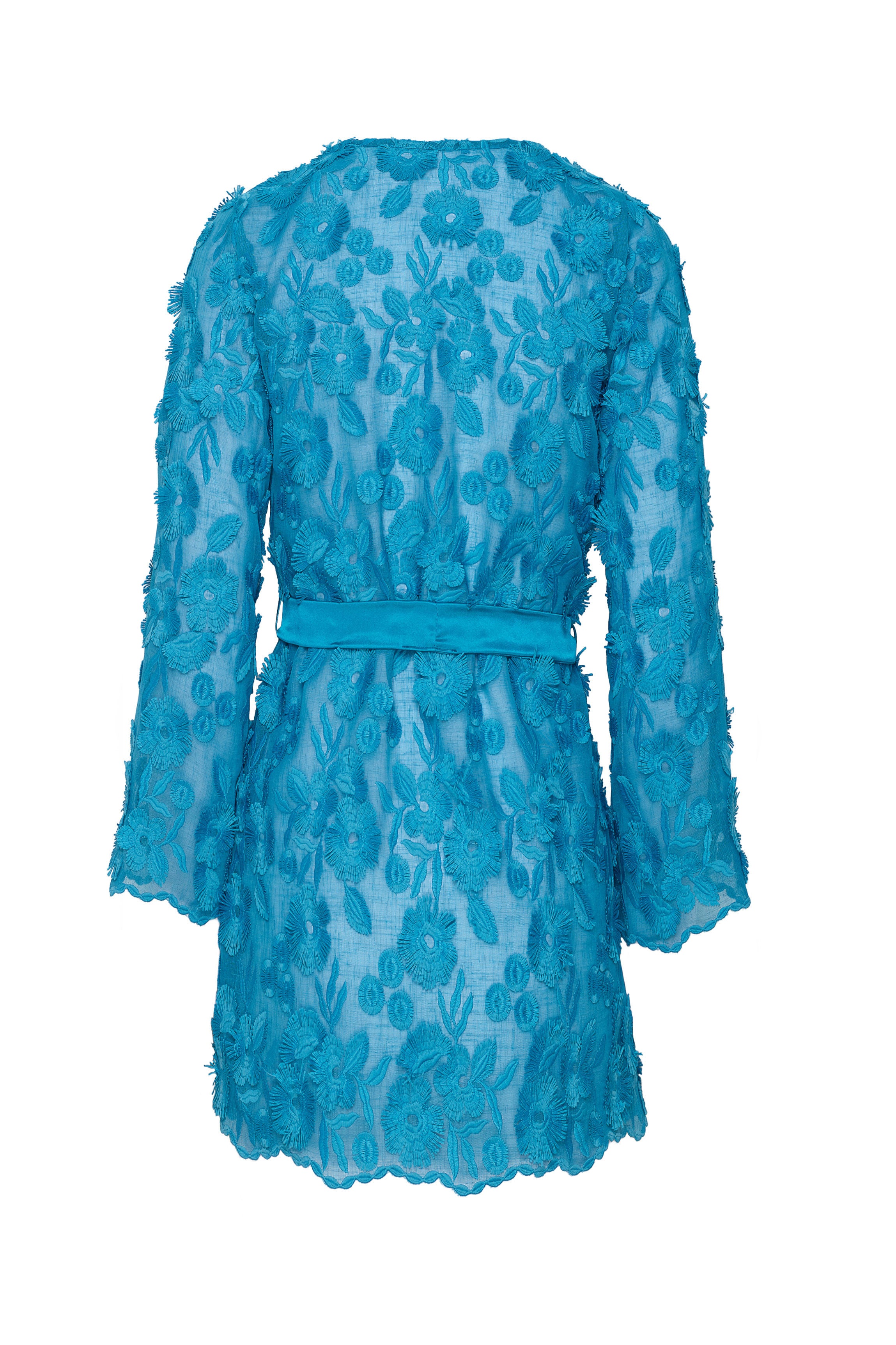 Kimono aus blauem Leinen