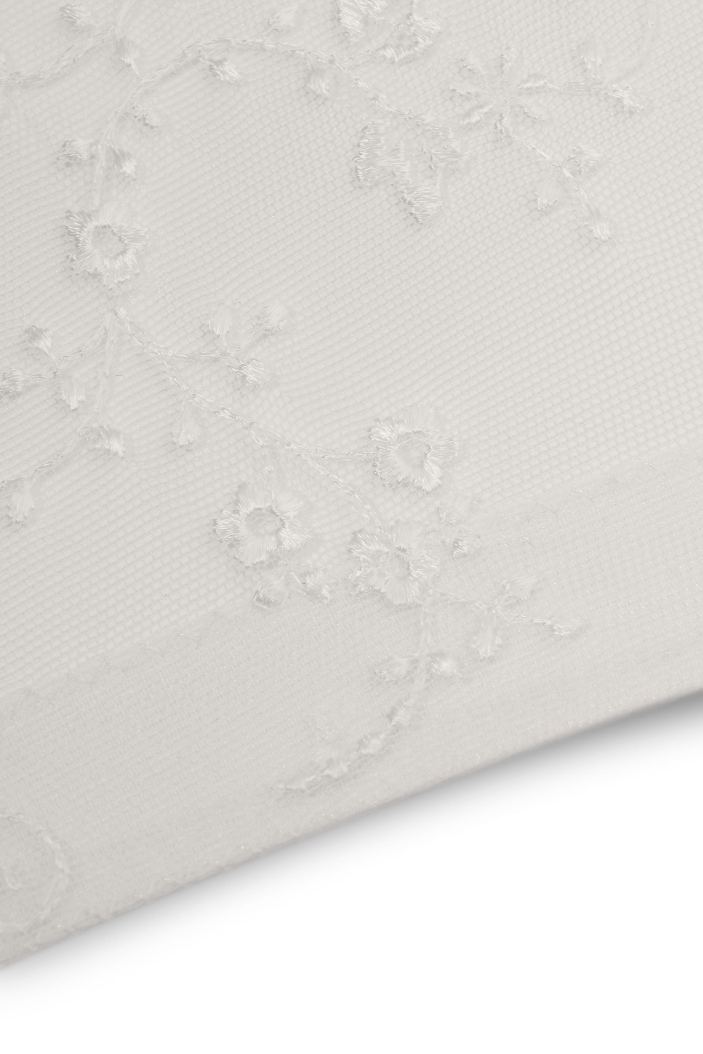 Soutien-gorge ouverture devant brodé fleurette blanc CLIP