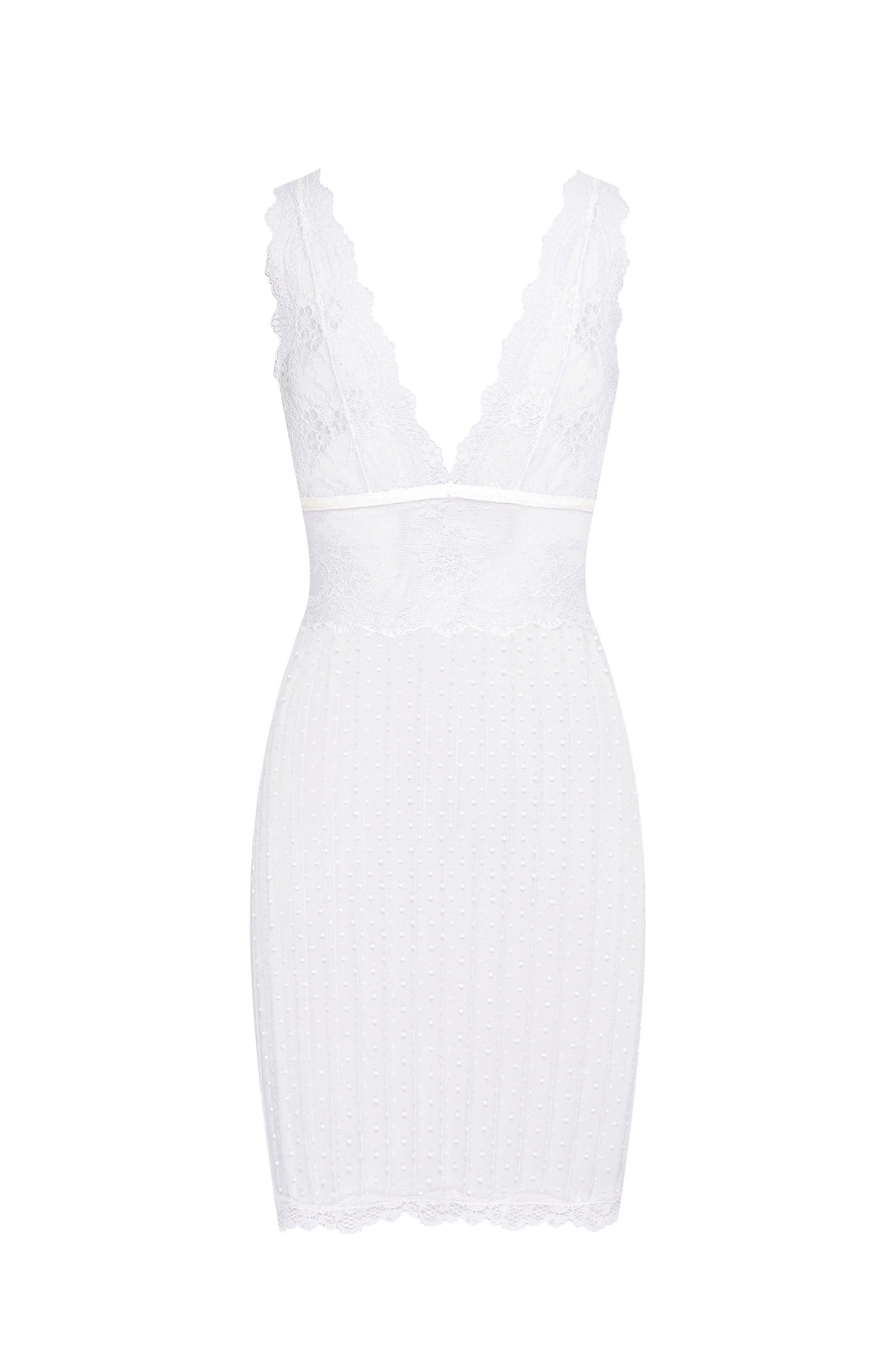 Nuisette plumetis blanche