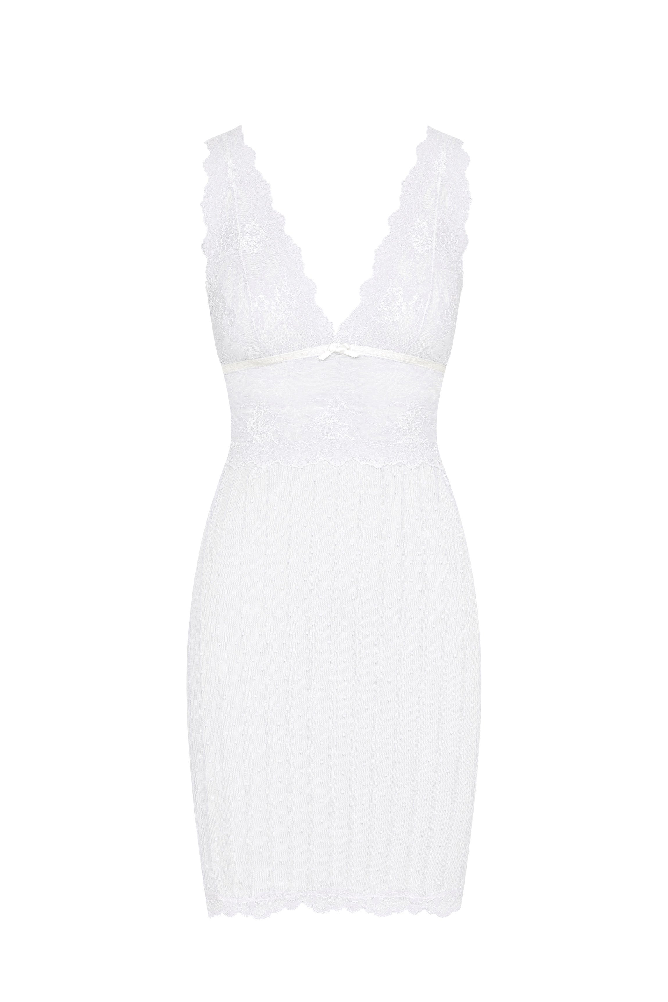 Nuisette plumetis blanche
