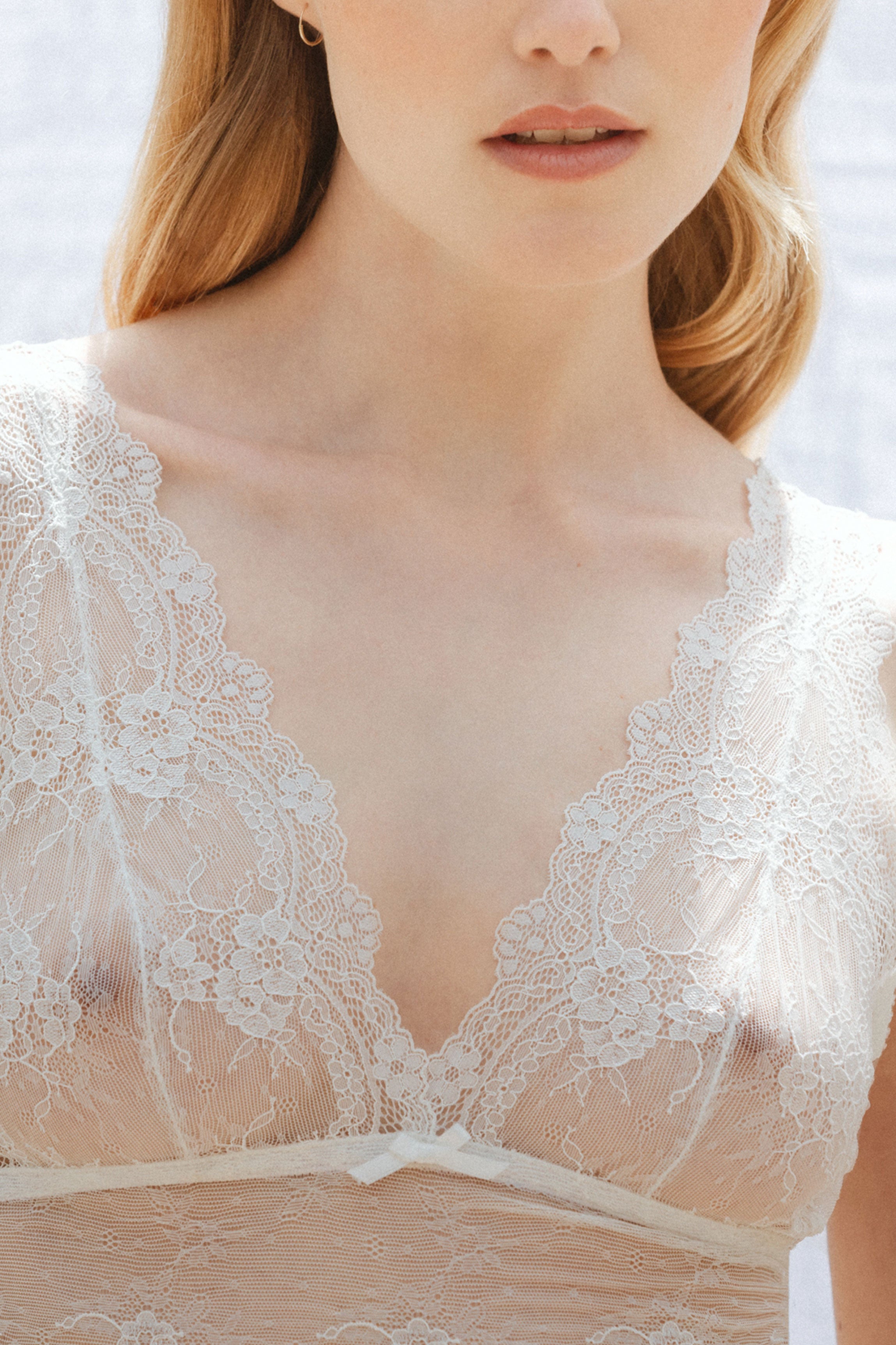 Nuisette plumetis blanche