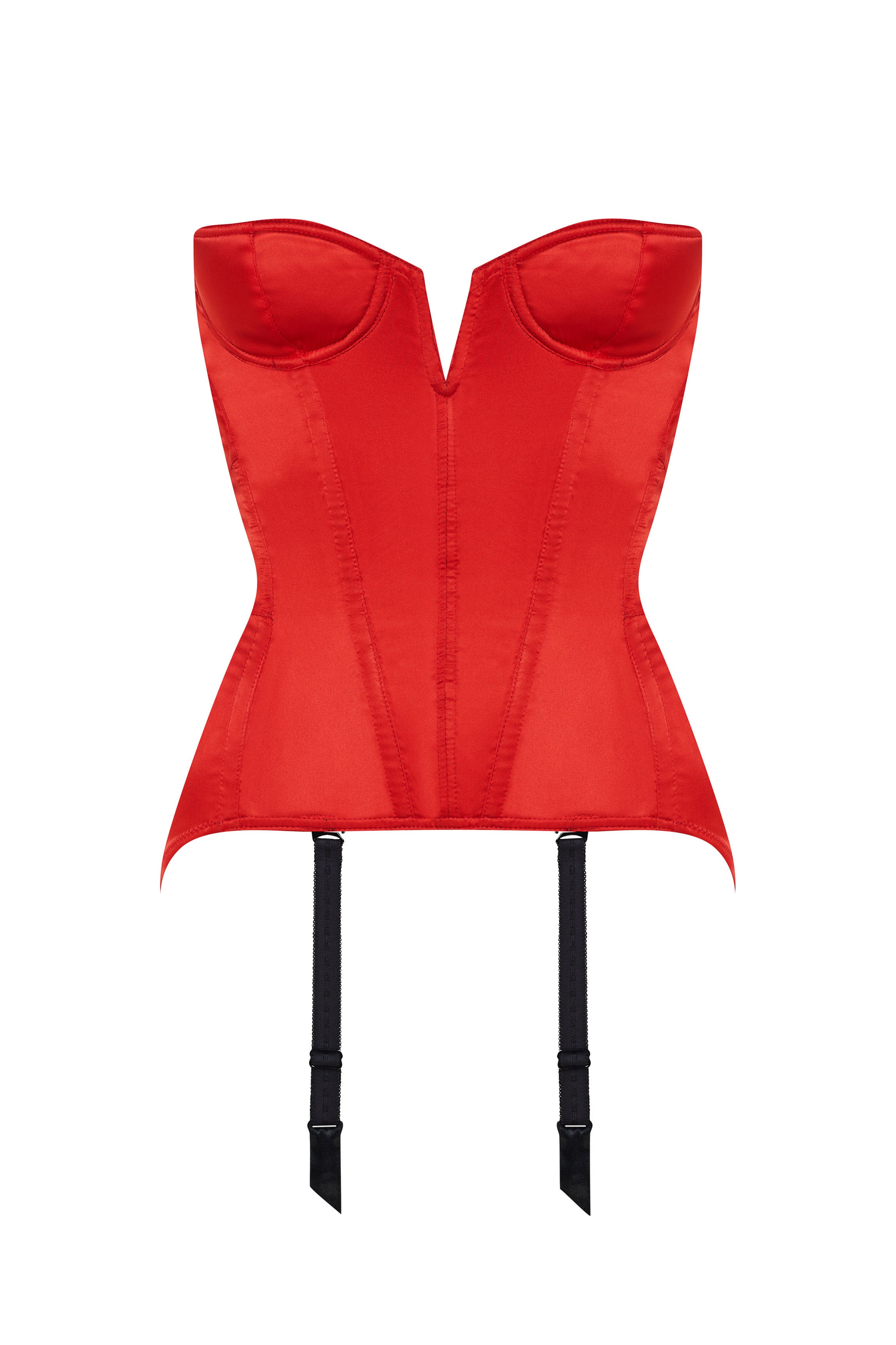 Corset satin rouge MEDICIS