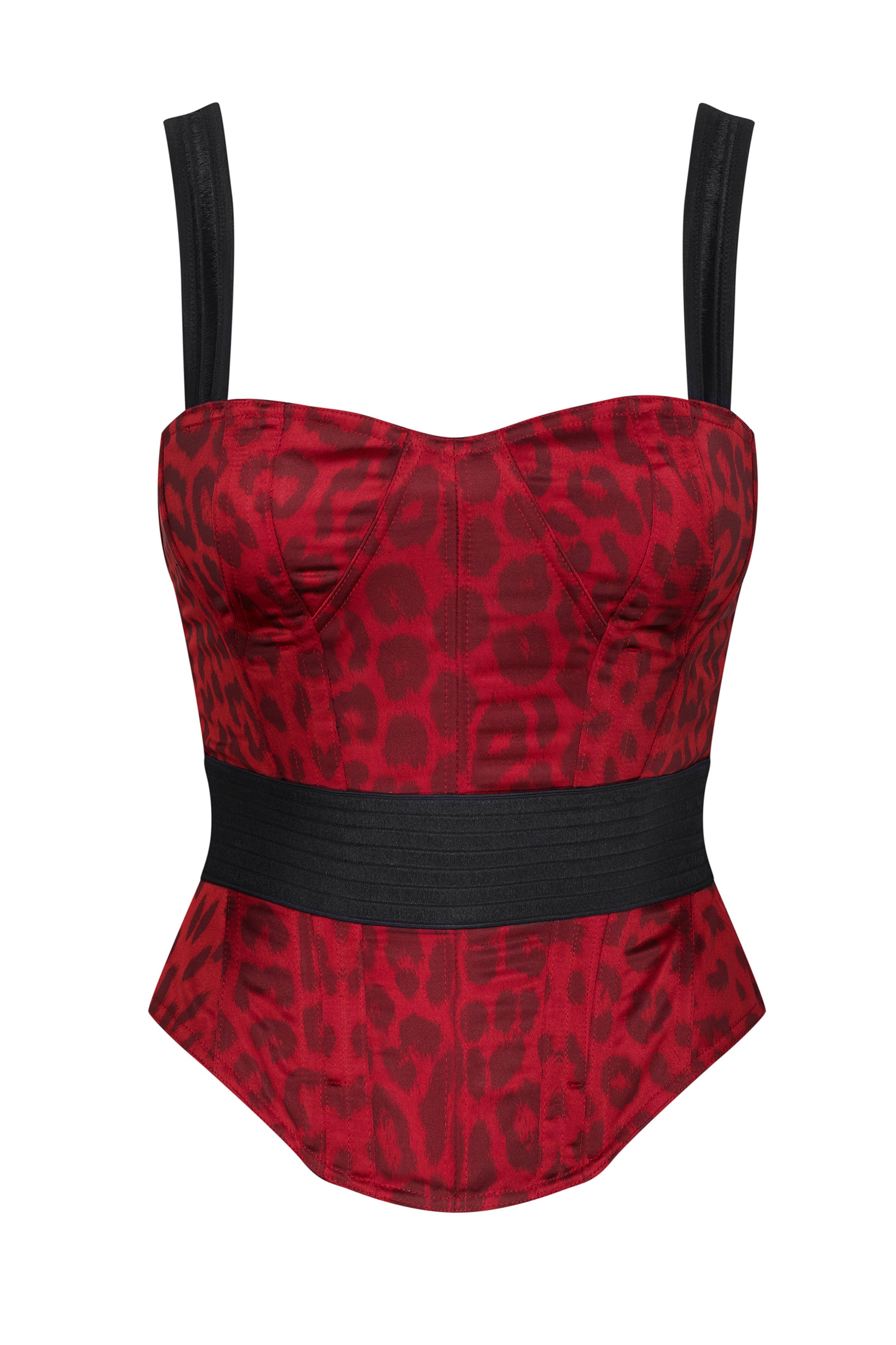 Corset rouge léopard
