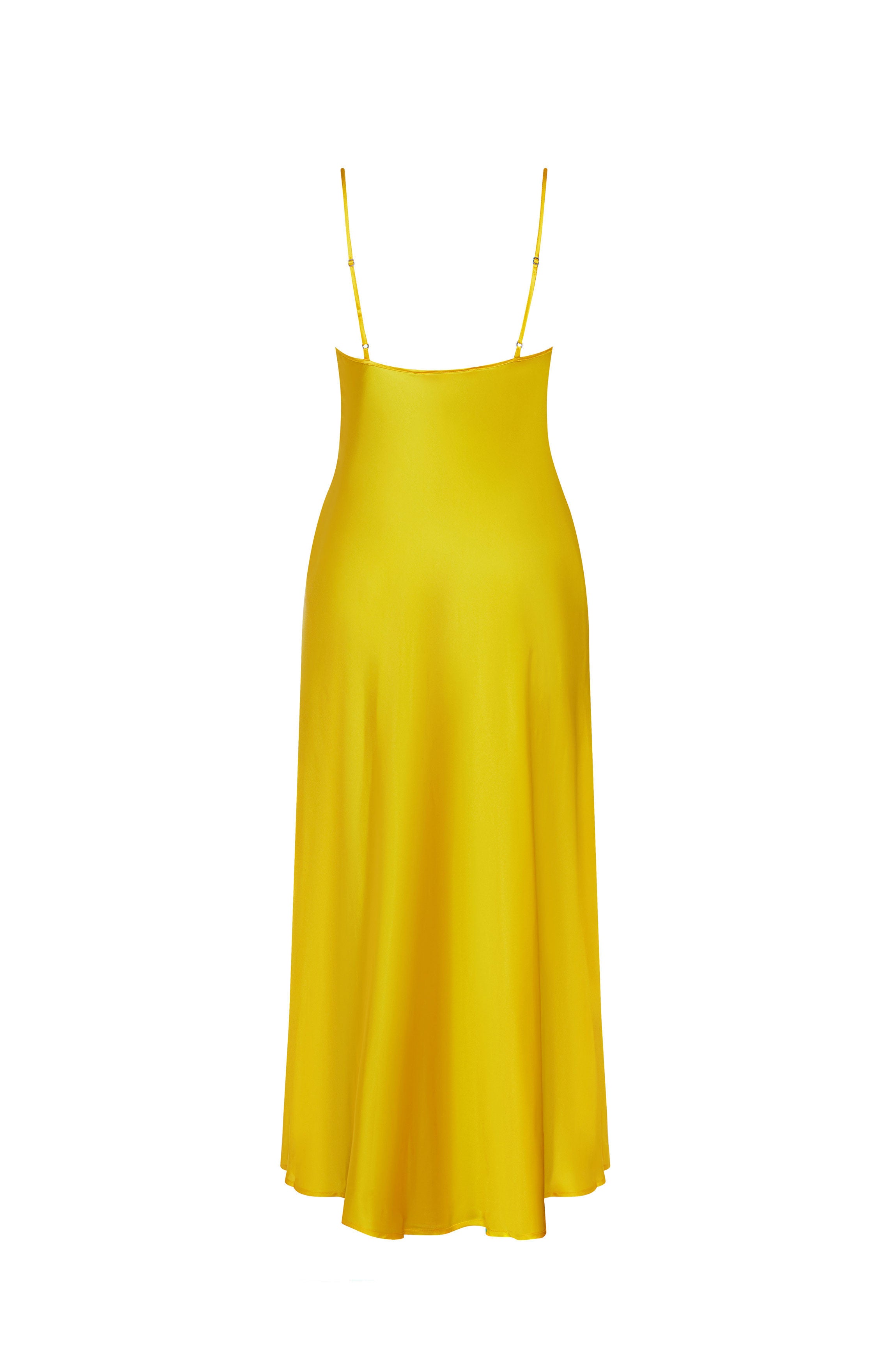 Chemise de nuit soie jaune
