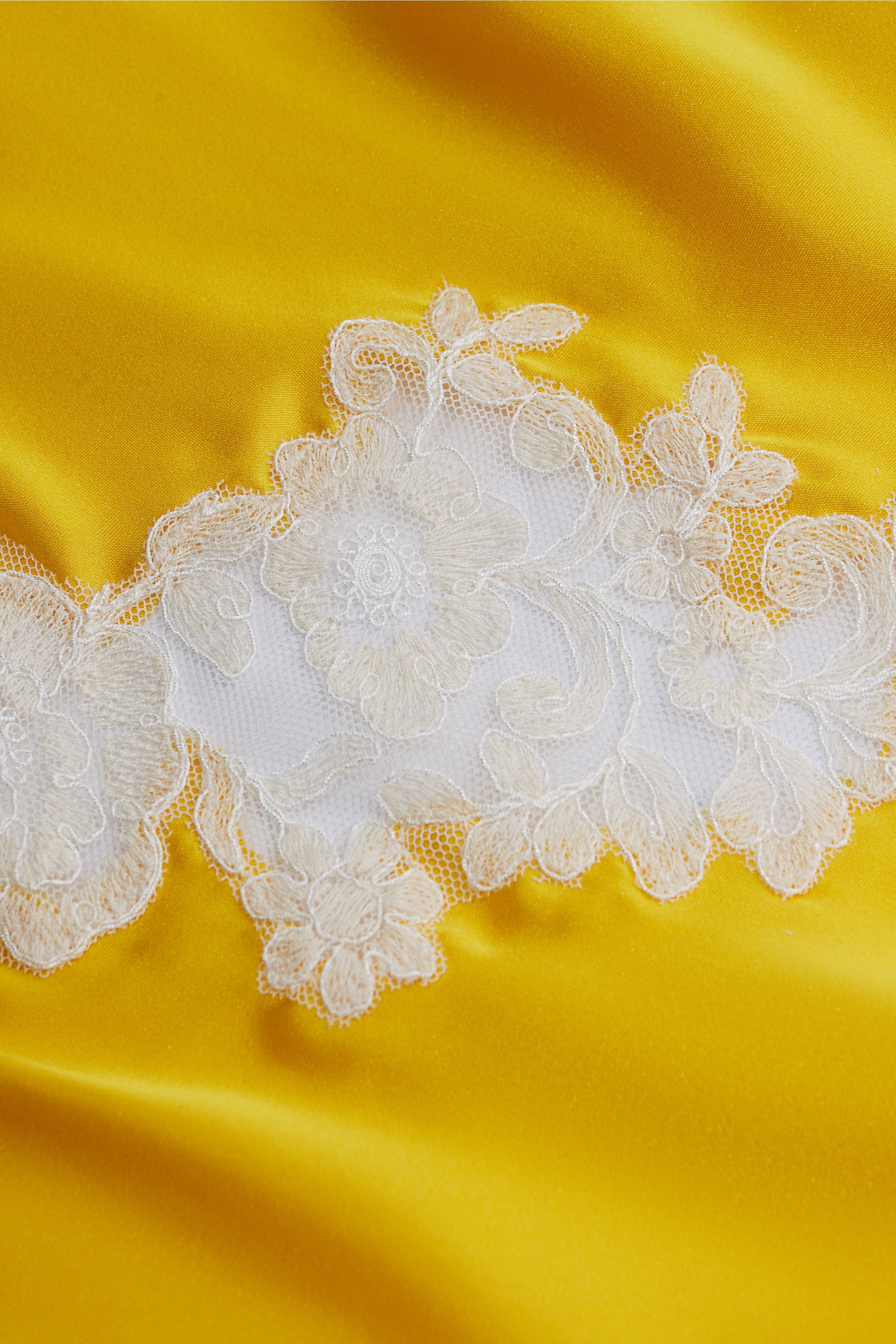 Chemise de nuit soie jaune