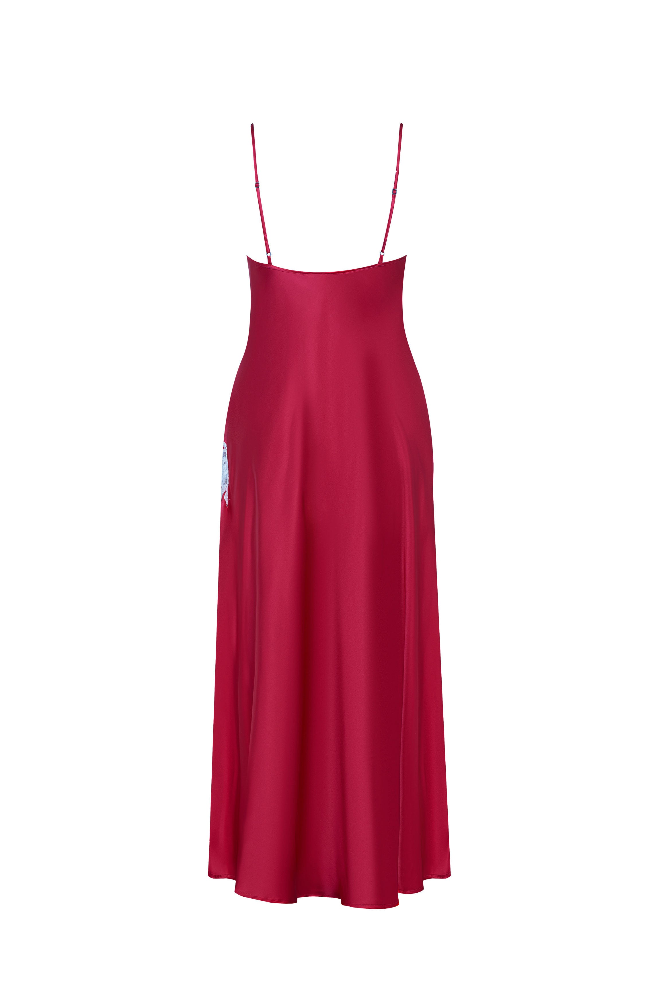 Chemise de nuit soie framboise
