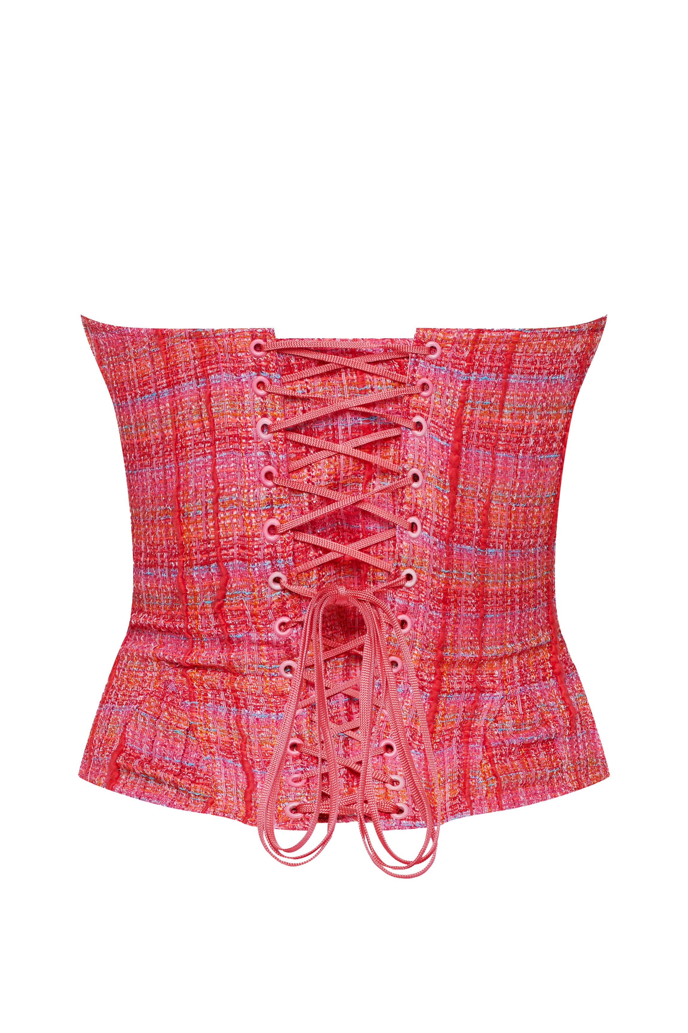 Corset rose en tweed VICTORIA