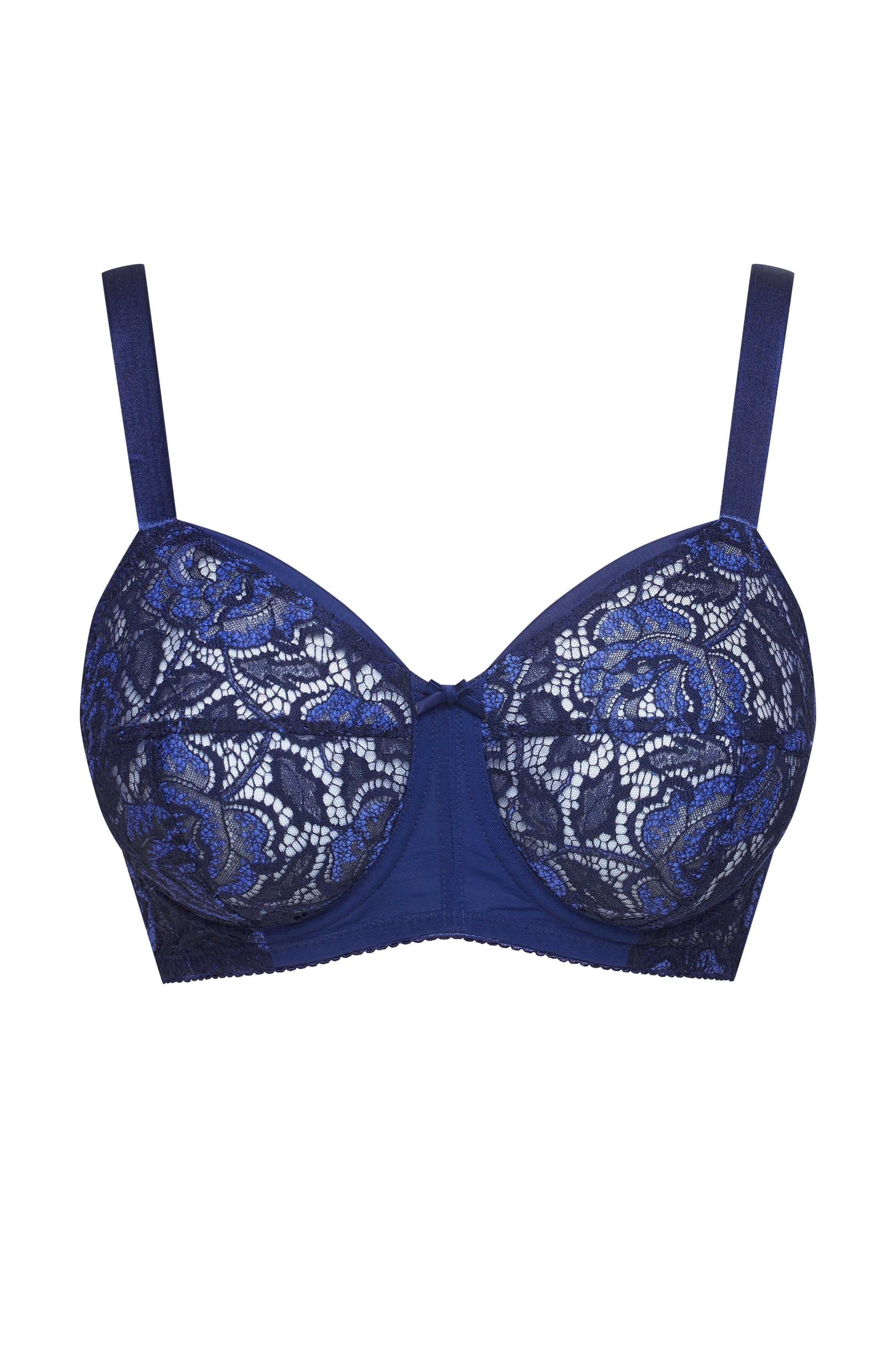 Soutien-gorge poitrine généreuse dentelle bleue "Baliette"