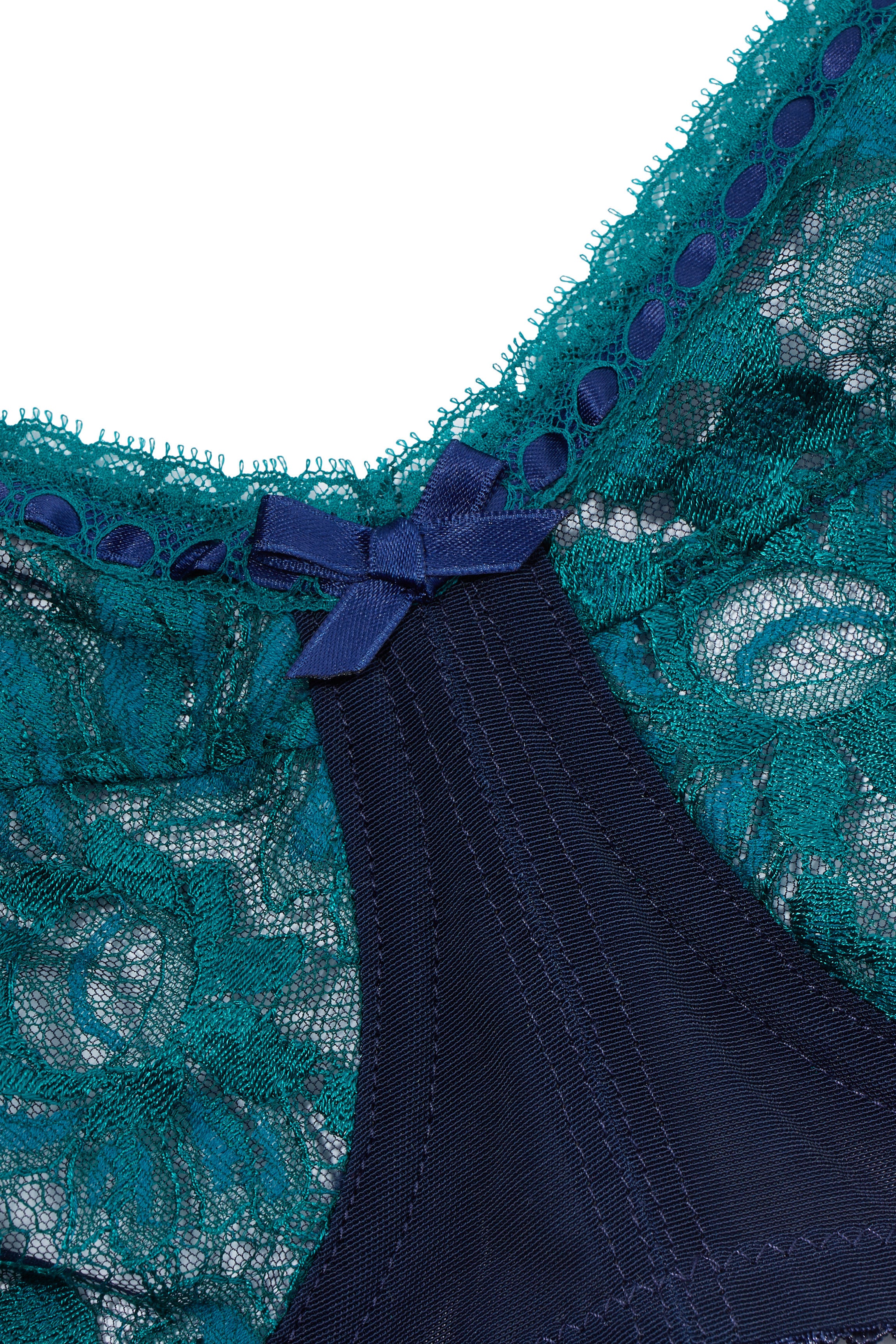 Soutien-gorge poitrine généreuse dentelle émeraude "Baliette"