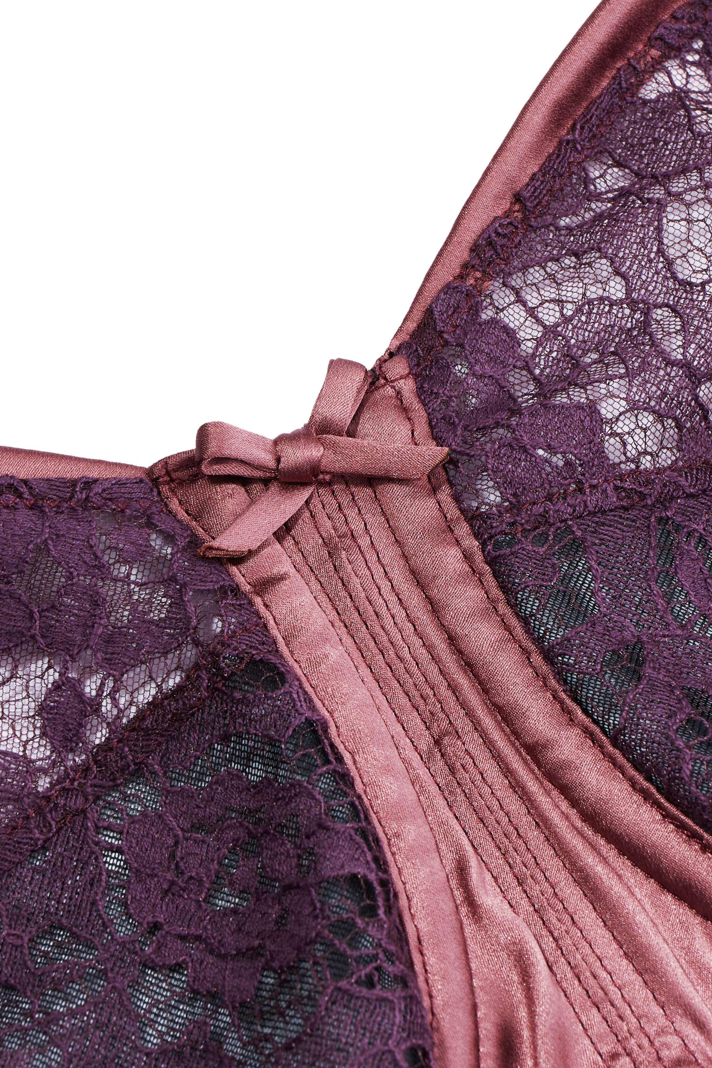 Soutien-gorge poitrine généreuse soie prune "Baliette"