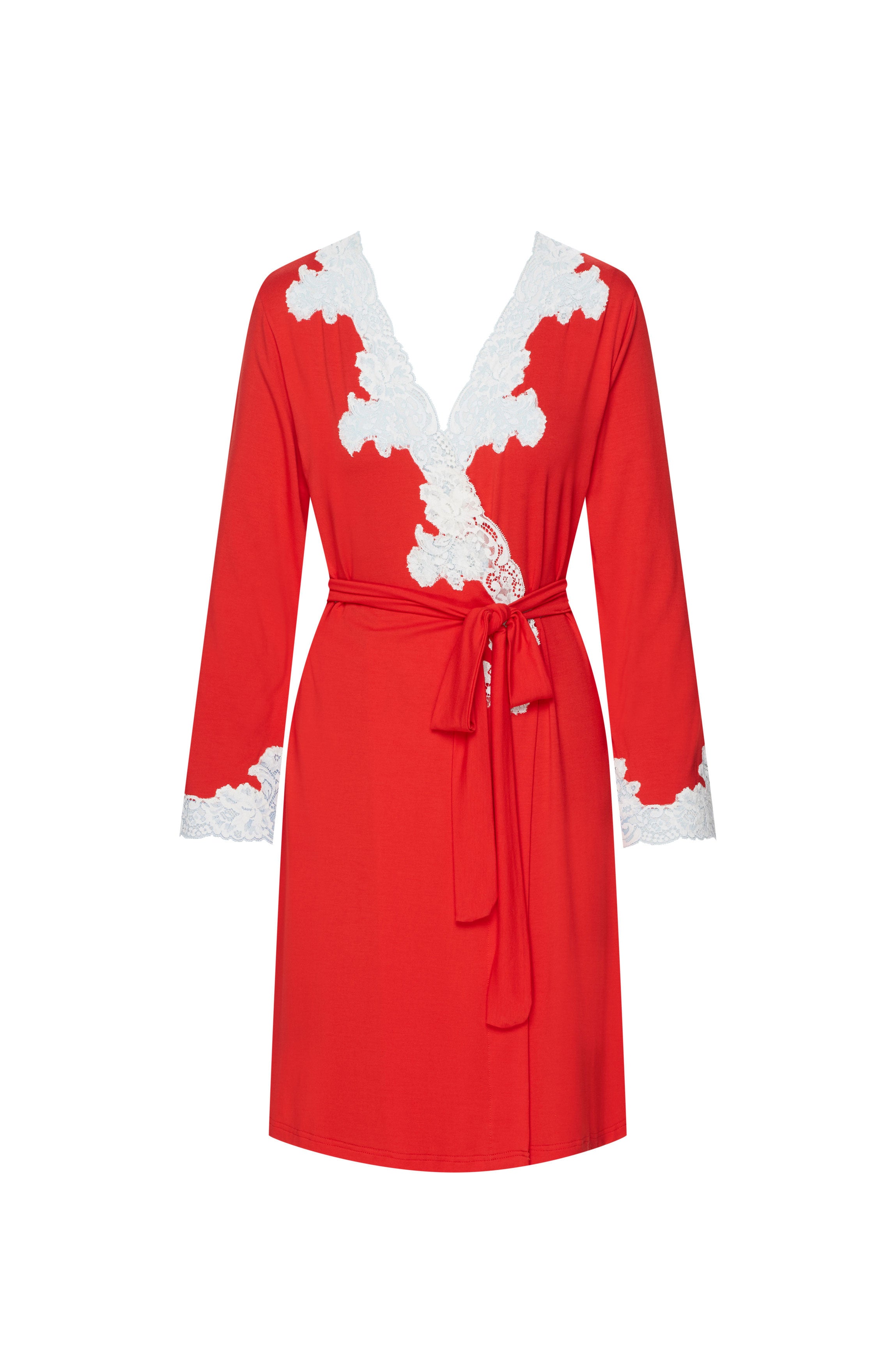 Peignoir court modal rouge