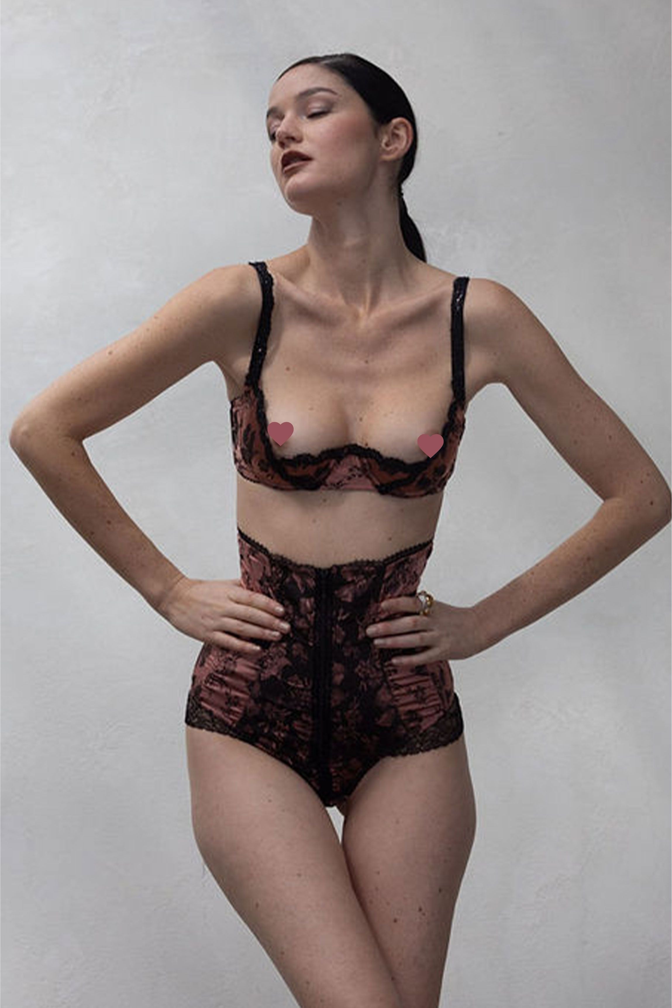 Culotte taille haute  satin rose friandise GILIAN